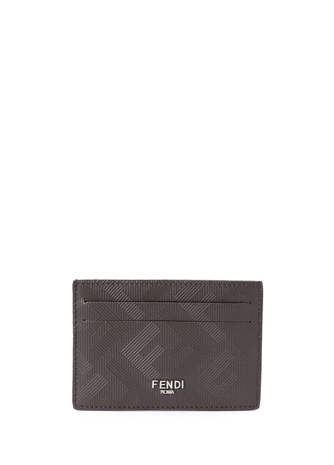 Fendi Kahverengi Logo Desenli Erkek Deri Kartlık görsel 2