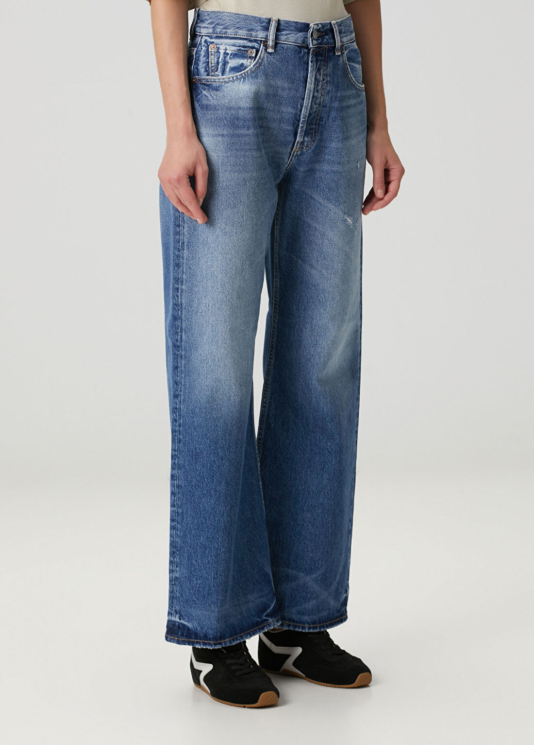 Acne Studios Regular Fit Mavi Jean Pantolon görsel 2