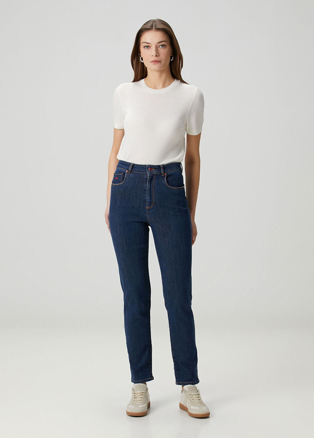 Kiton Koyu Mavi Jean Pantolon