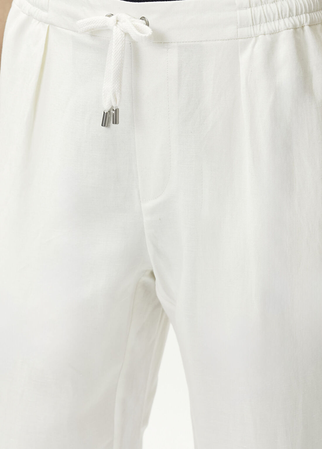 Ralph Lauren Purple Label Beyaz Beli Kordonlu İpek Pantolon görsel 4