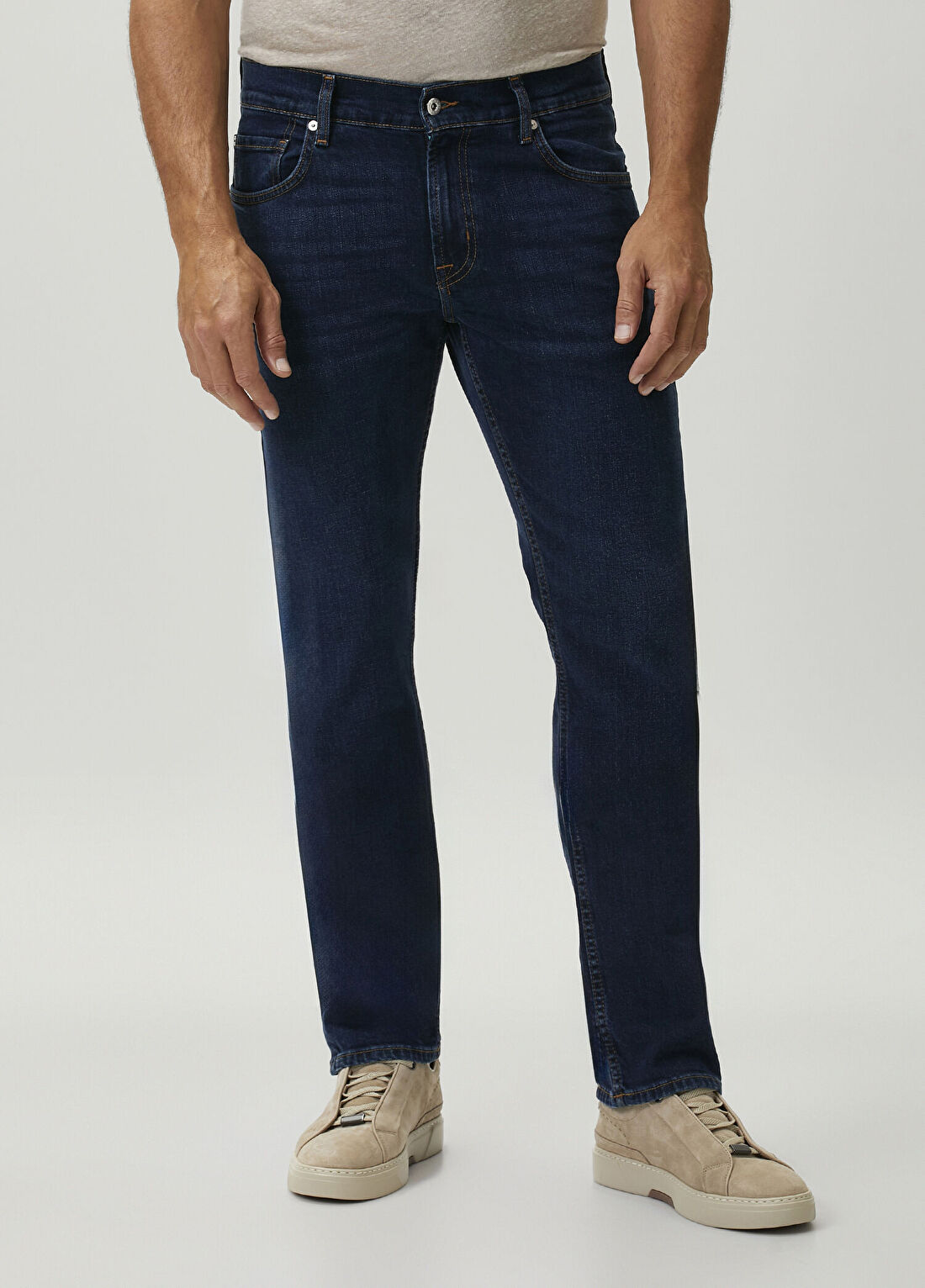 7 For All Mankind The Straight Indigo Jean Pantolon görsel 2