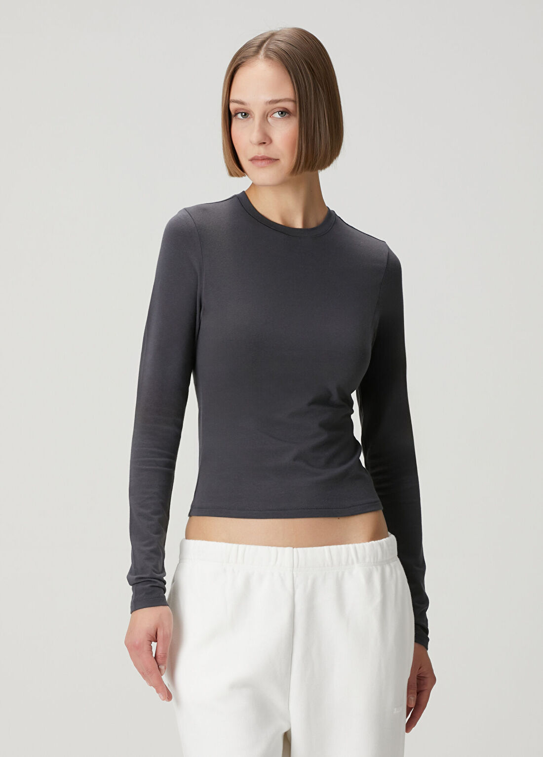 Skims Long Sleeve Antrasit T-shirt
