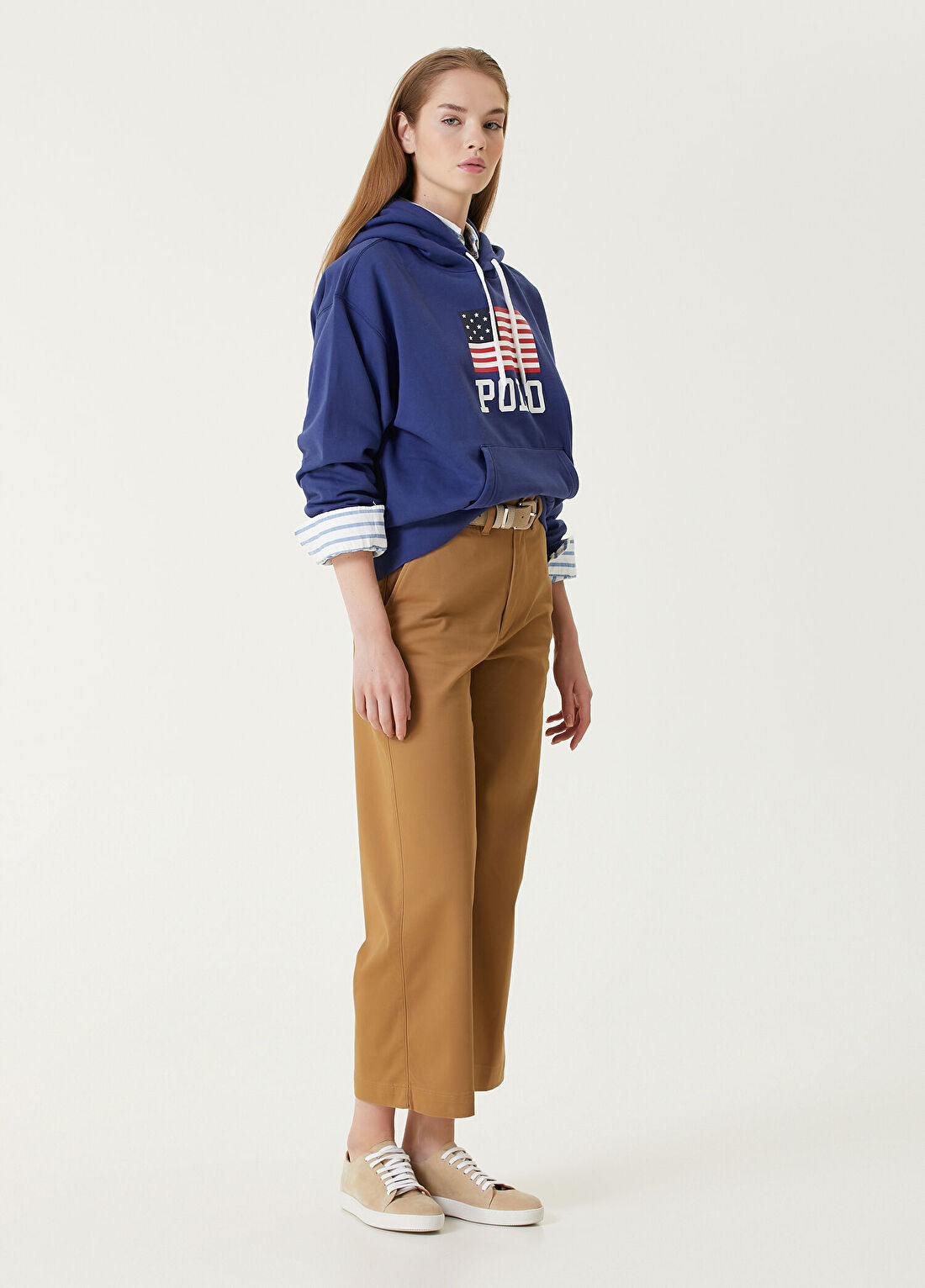 Polo Ralph Lauren Camel Bol Paça Pantolon görsel 2