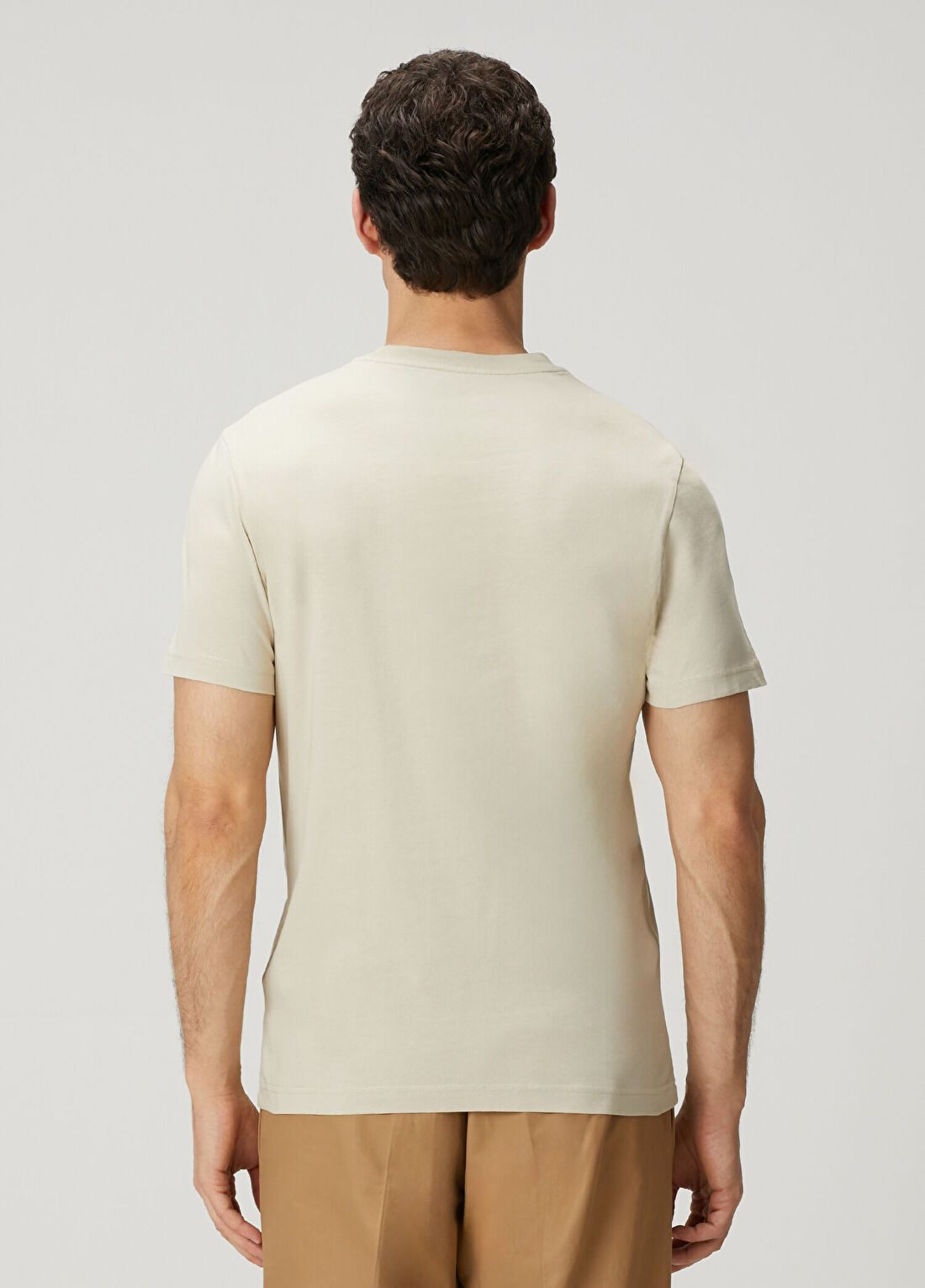 Moncler Bej Logo Detaylı T-shirt görsel 4
