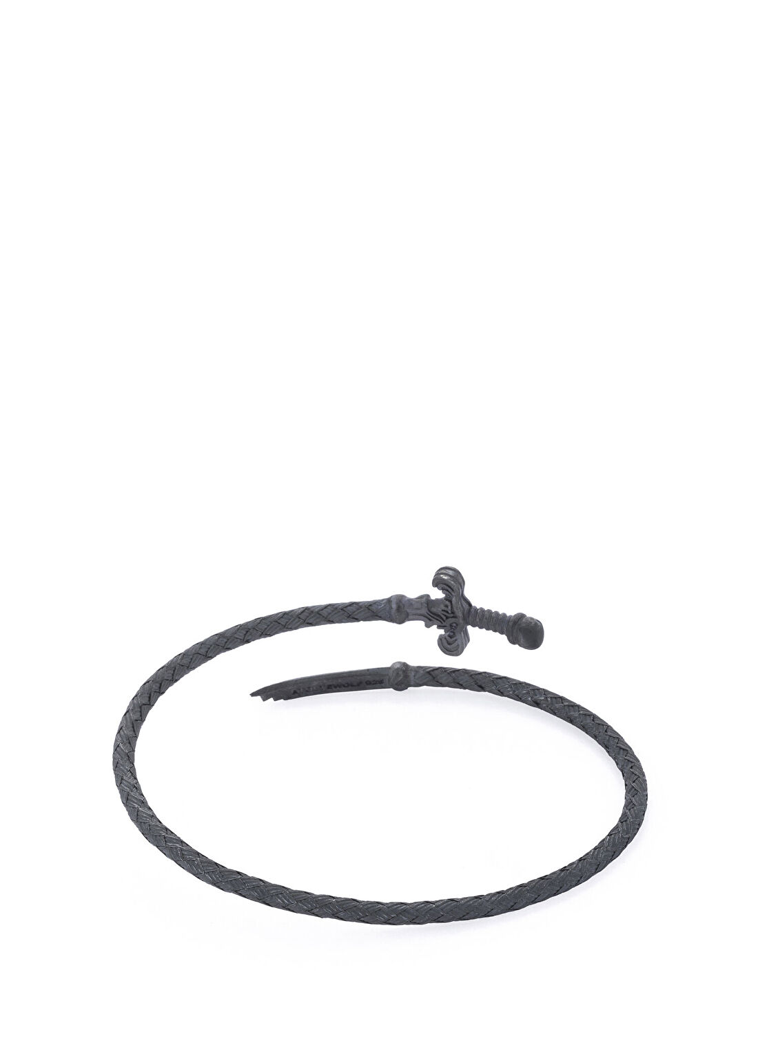 AtolyeWolf Broken Sword Bangle Erkek Oksit Gümüş Bileklik görsel 2