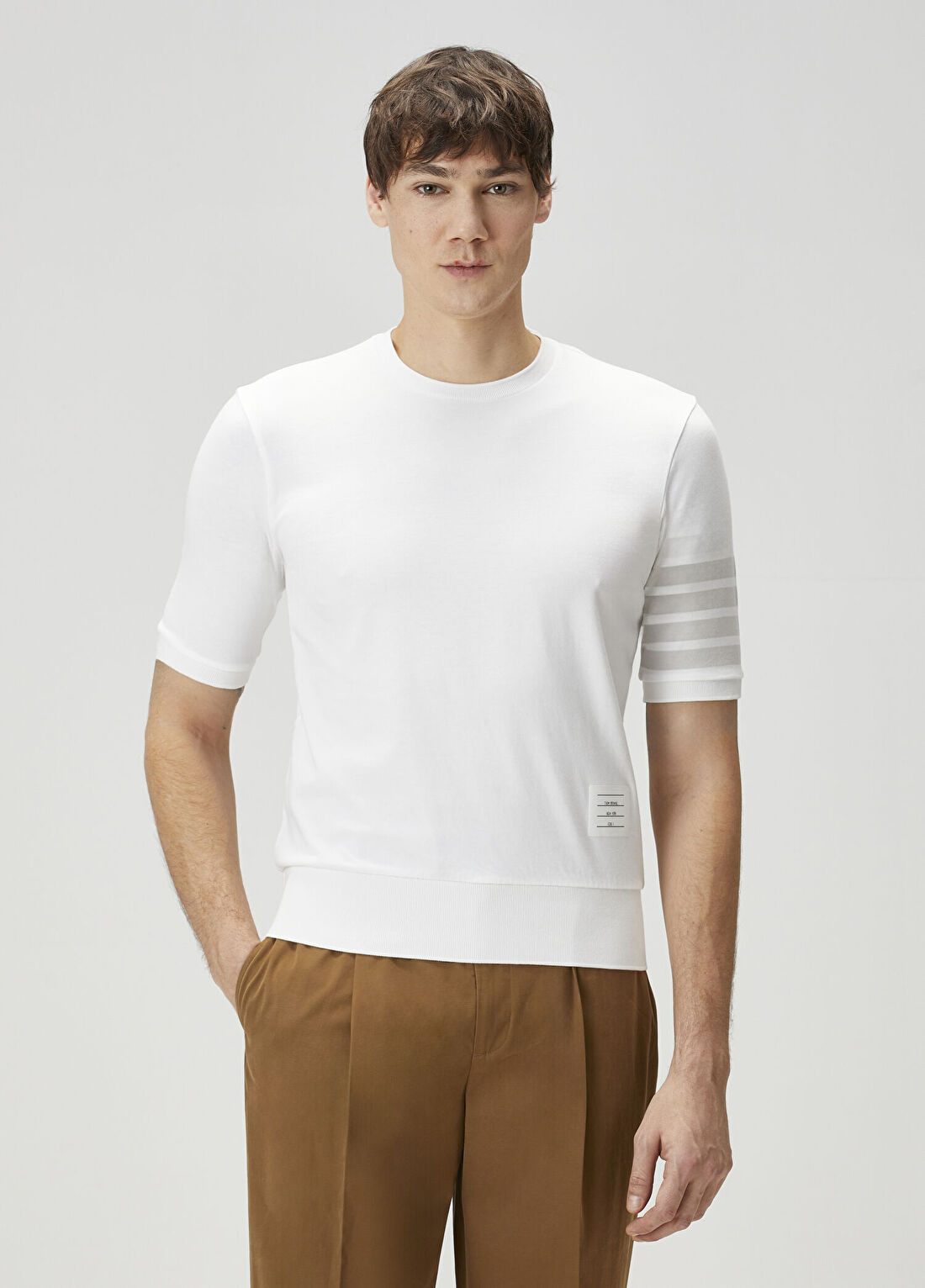 Thom Browne Beyaz Şerit Detaylı T-shirt