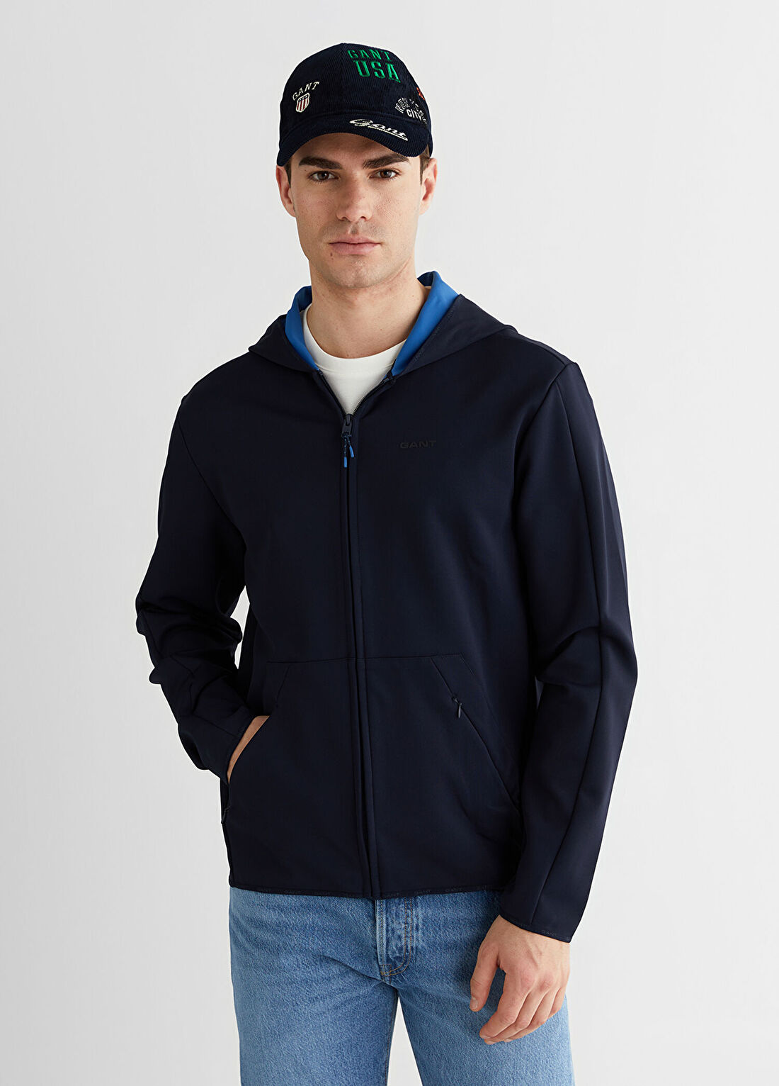 Gant Lacivert Fermuarlı Regular Fit Erkek Ceket