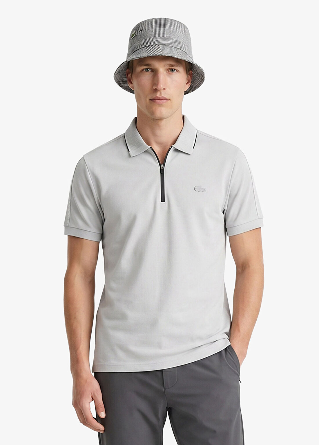 Lacoste Gri Polo Yaka Regular Fit Kısa Kollu Erkek T-shirt