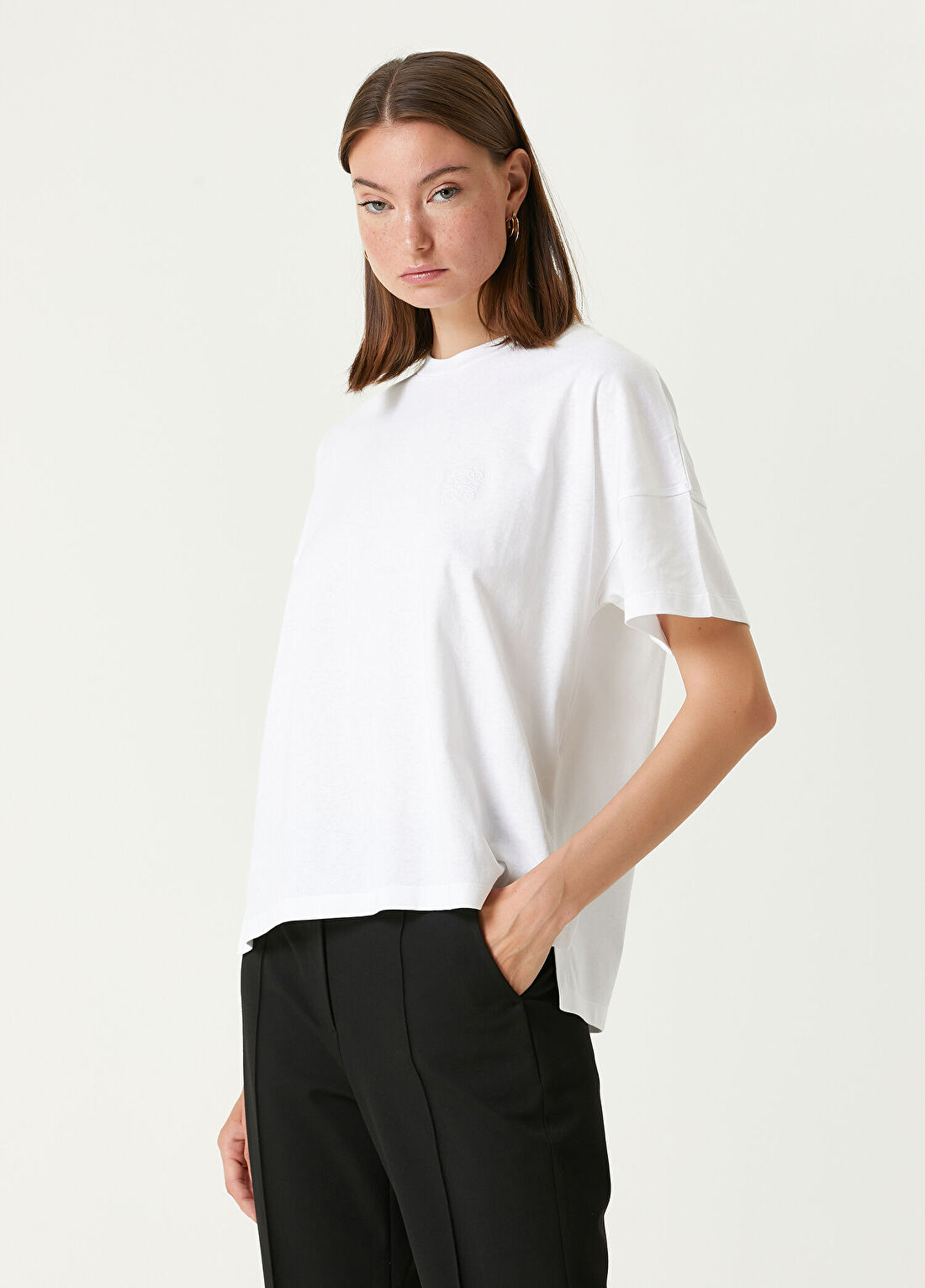 Loewe Beyaz Logo Nakışlı T-shirt