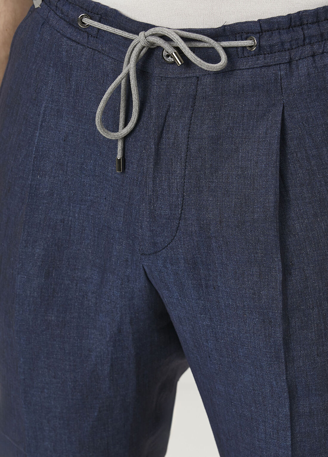 Corneliani Koyu Mavi Keten Pantolon görsel 4