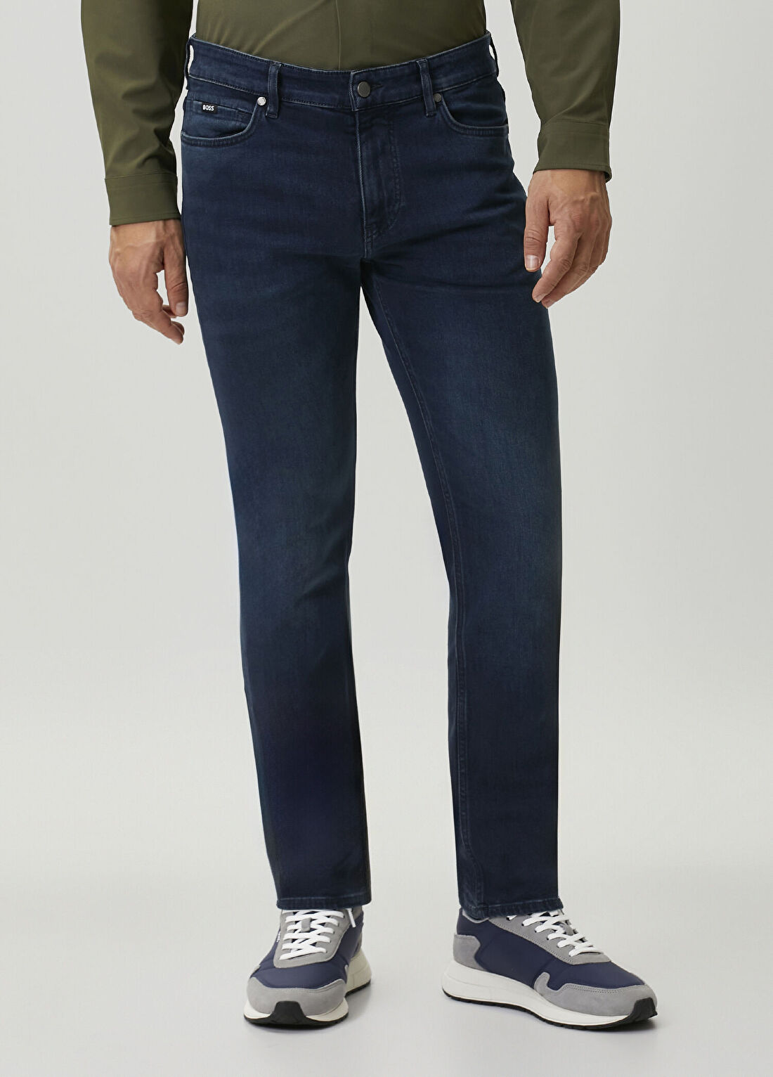 Boss Delaware Lacivert Slim Fit Jean Pantolon görsel 2