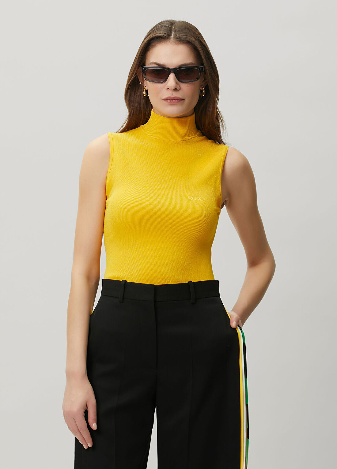 Loewe Sarı Ribli Kolsuz Bluz