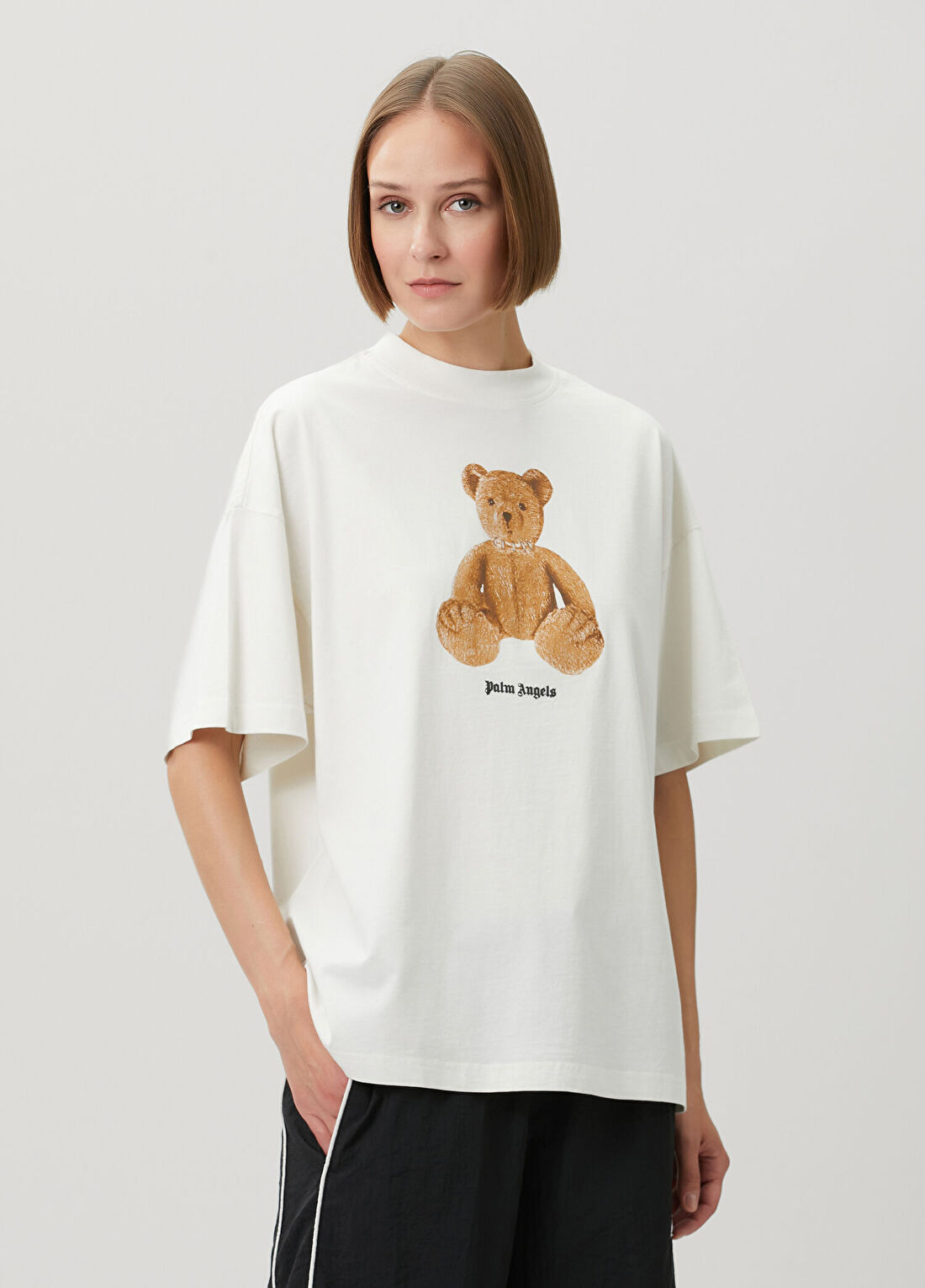 Palm Angels Bear Beyaz Baskılı T-shirt