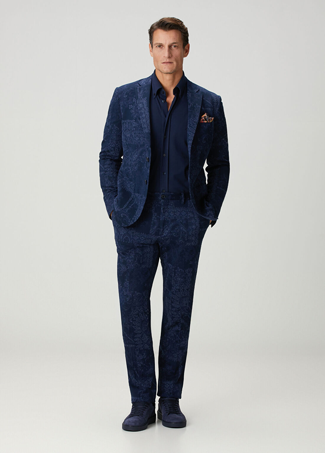 Etro Lacivert Jakarlı Pantolon