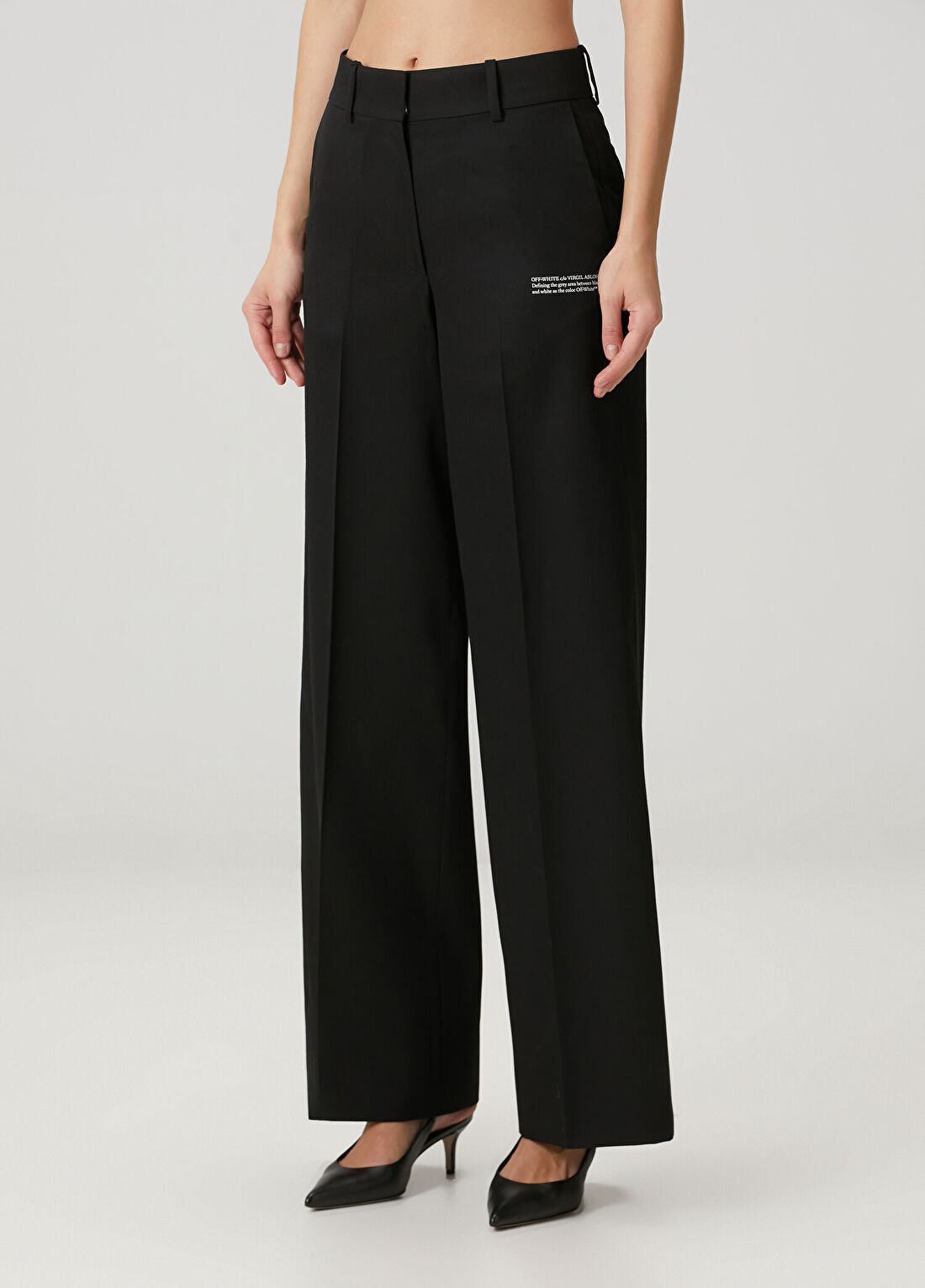 Off-White Siyah Yün Pantolon görsel 3