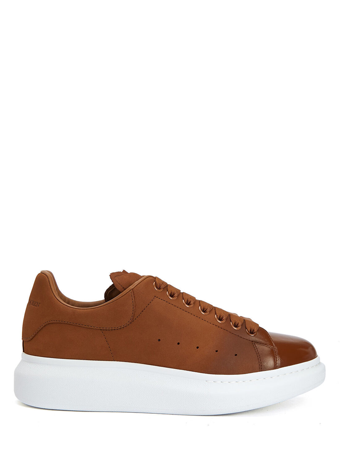 McQueen Oversized Kahverengi Erkek Deri Sneaker