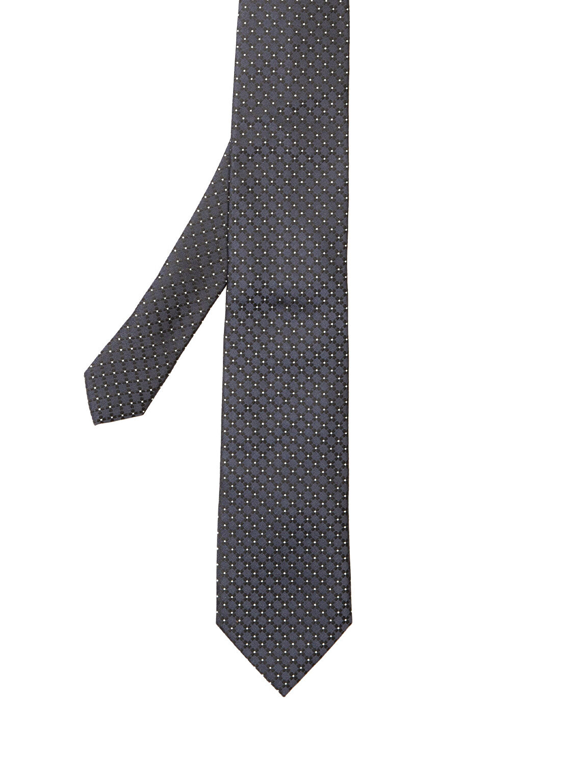 Zegna Lacivert Mikro Geometrik Desenli İpek Kravat