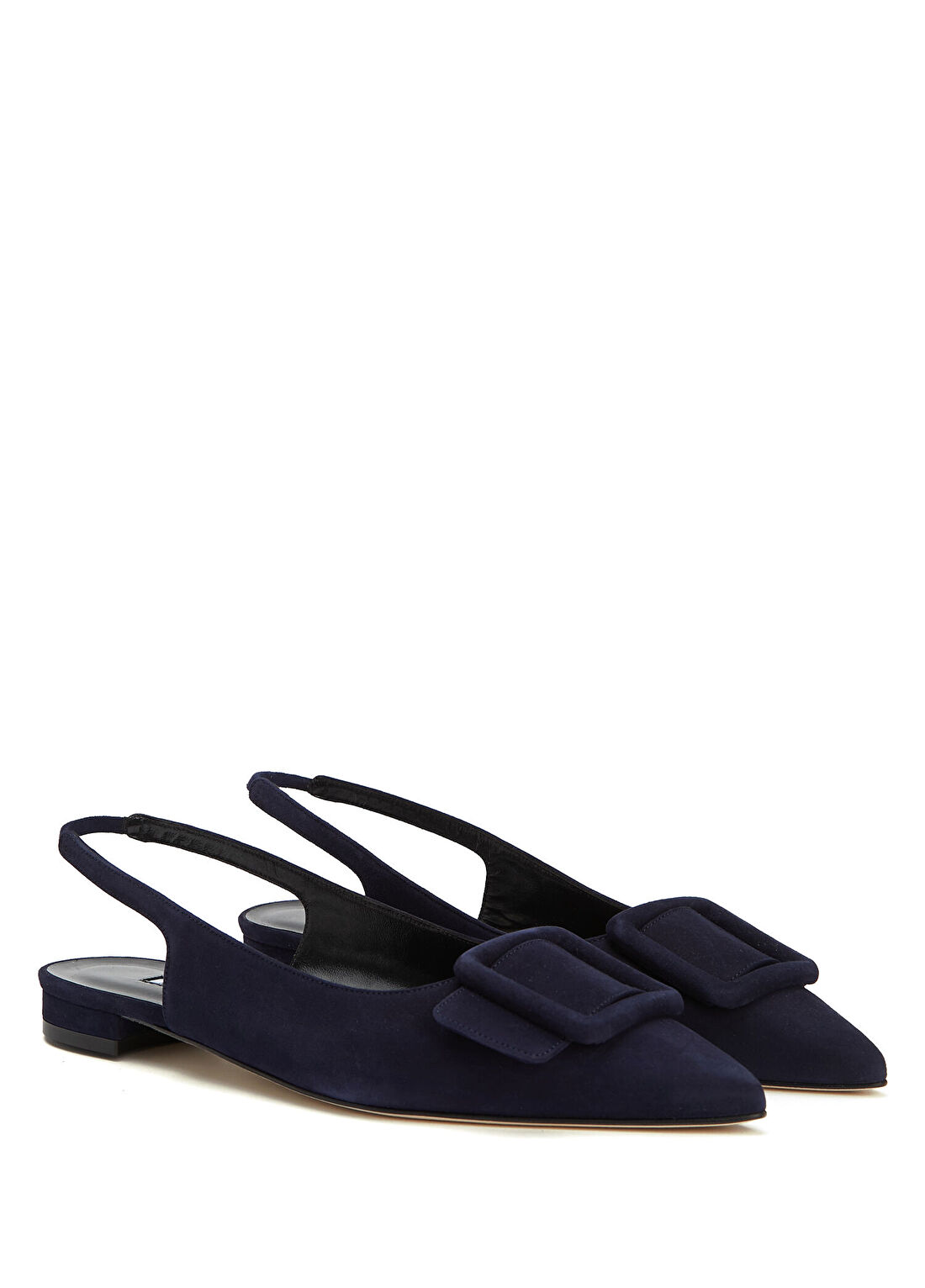 Manolo Blahnik Maylura Lacivert Deri Babet görsel 2