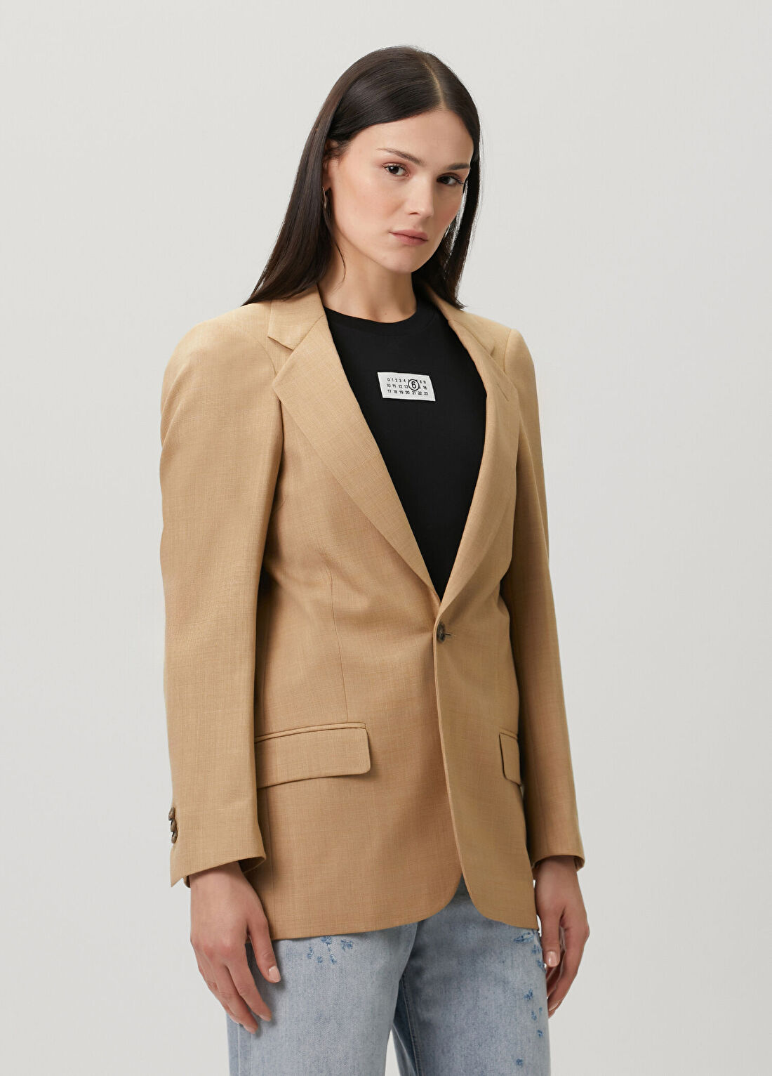 MM6 Maison Margiela Camel Keten Pantolon görsel 3