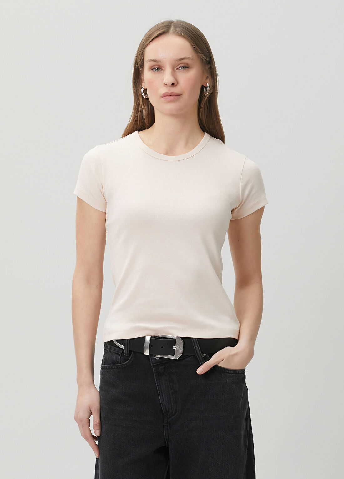 AllSaints Stevie Açık Pembe T-shirt görsel 3