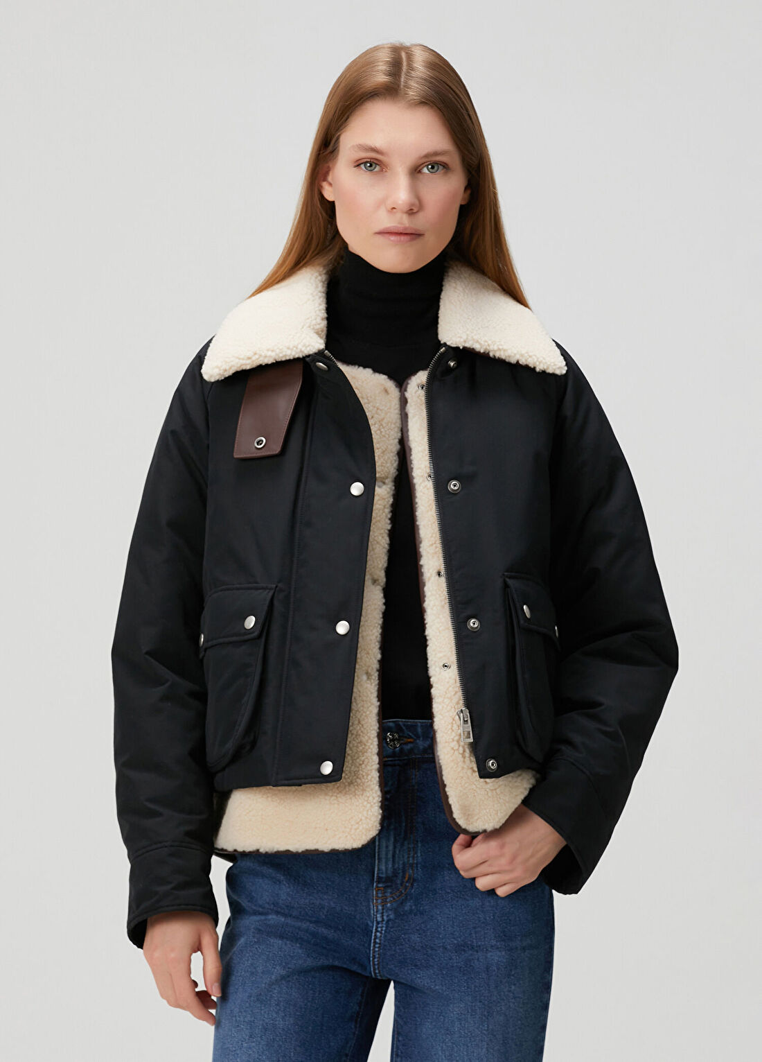 Loewe Siyah Shearling Puffer Ceket