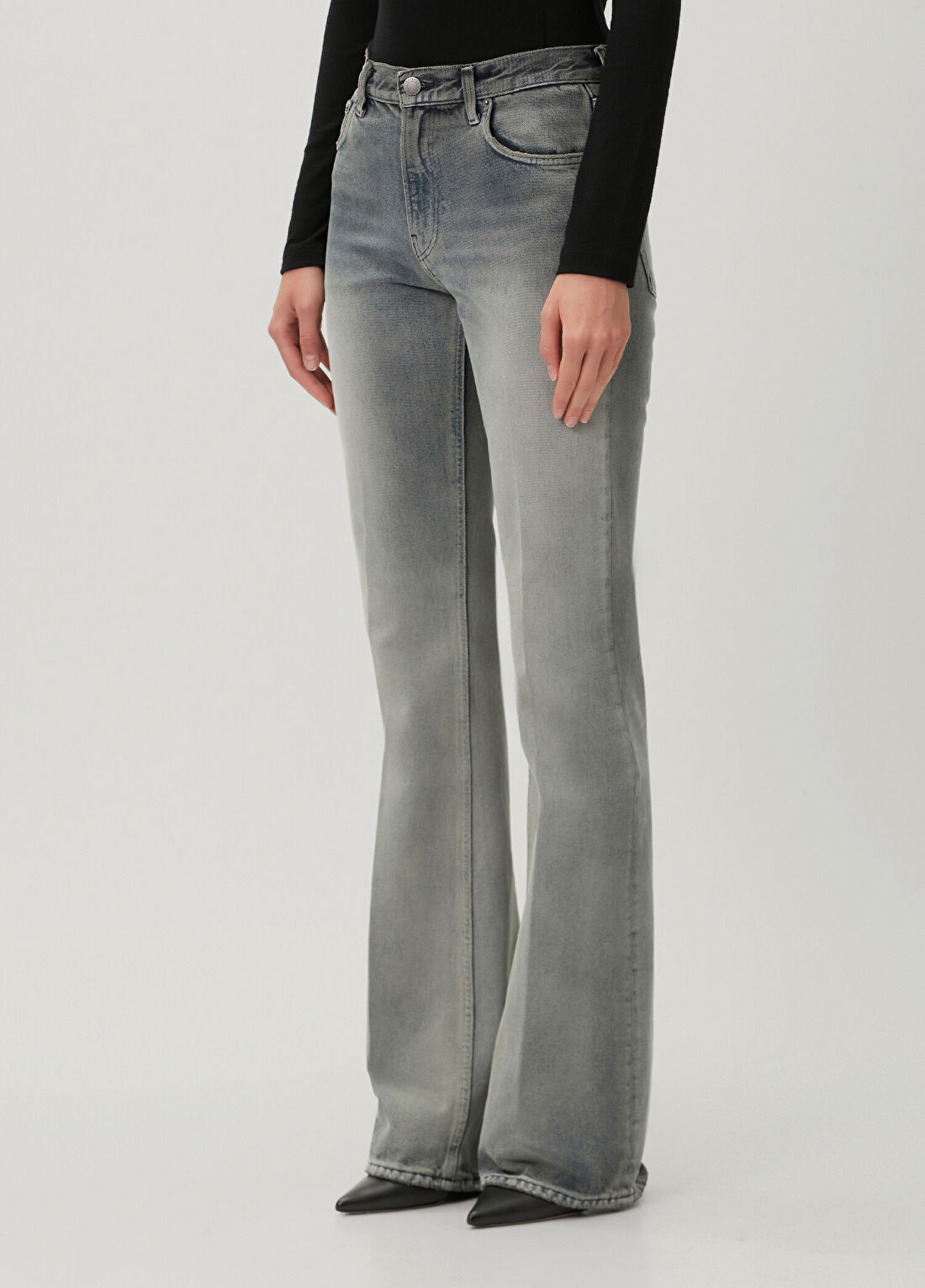 Haikure Flora Gri Jean Pantolon görsel 2