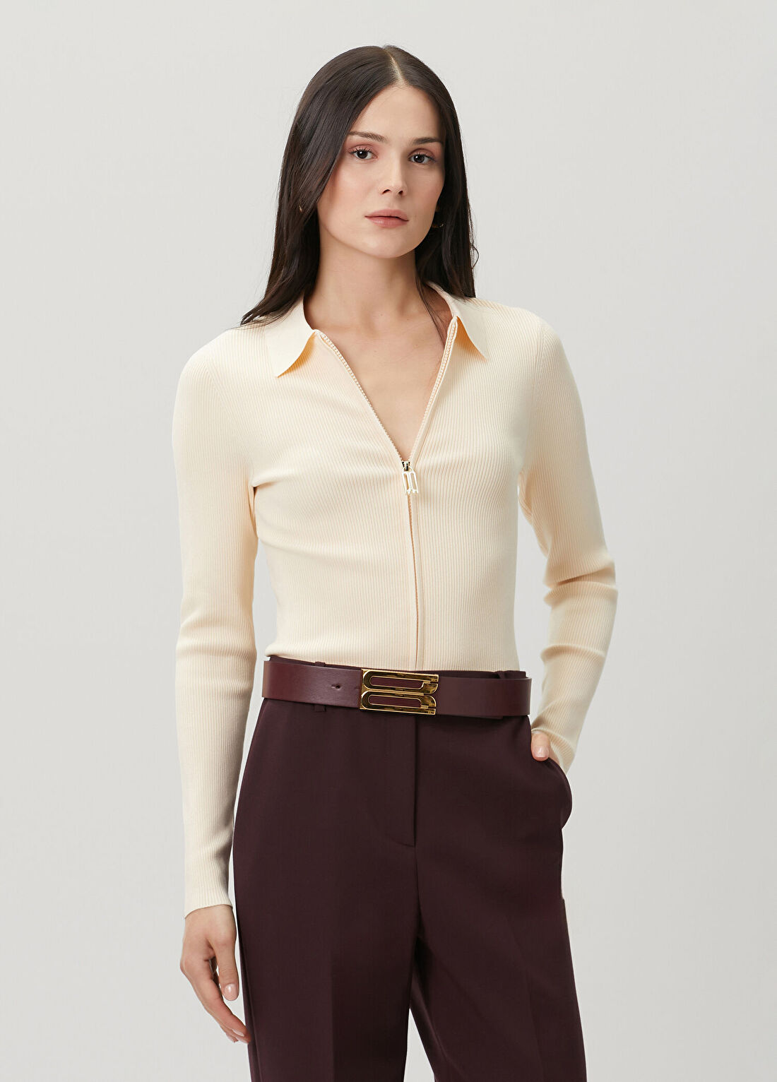 Victoria Beckham Krem Polo Triko
