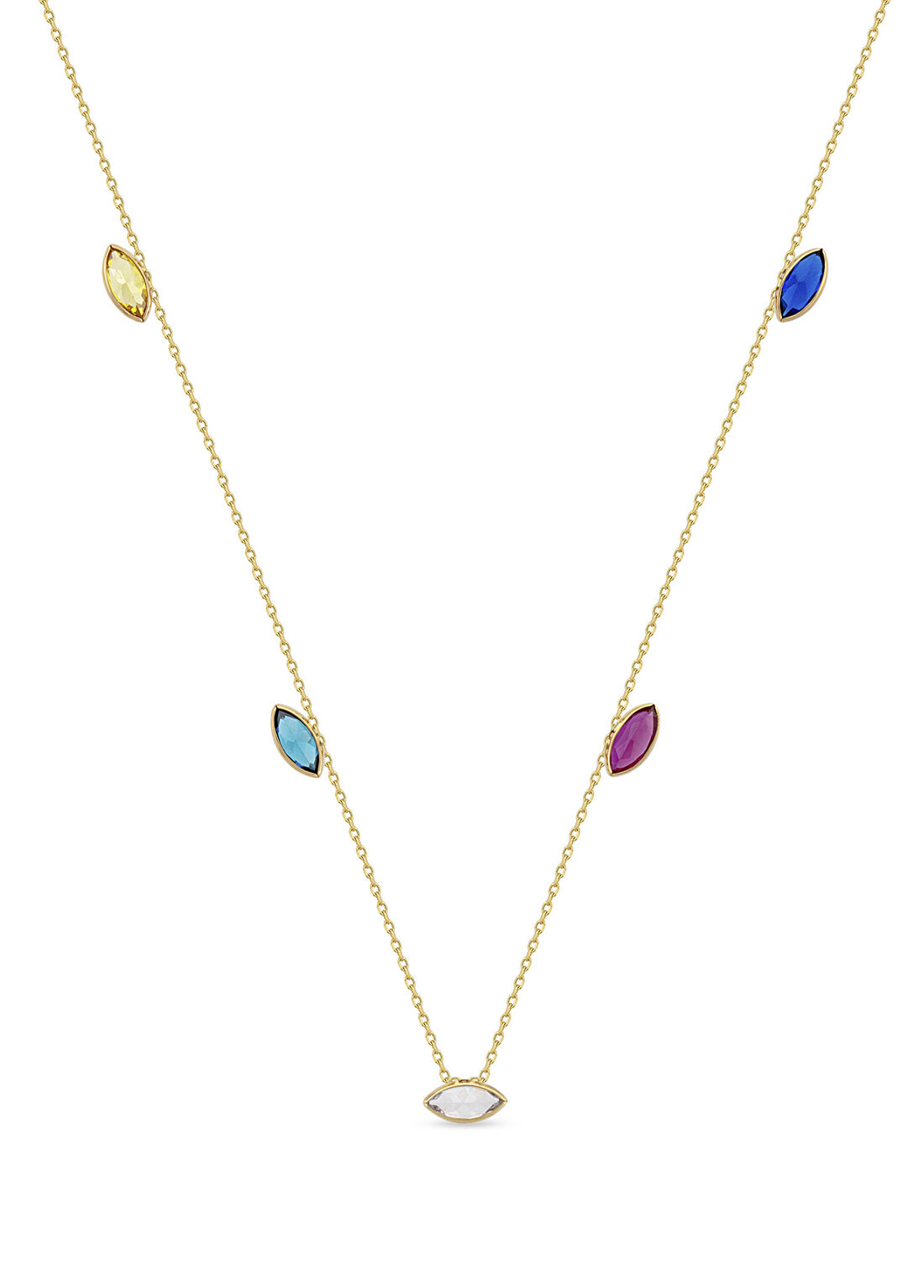 Orena Jewelry Evil Eye Rainbow 14 Ayar Altın Kadın Kolye