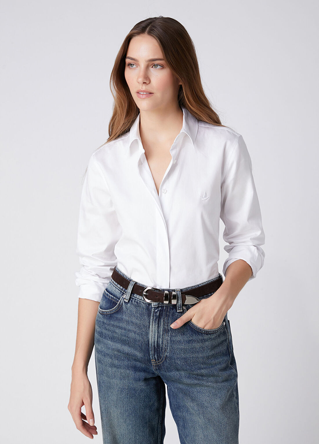 Beymen Club Slim Fit Non-Iron Kırık Beyaz Gömlek görsel 4