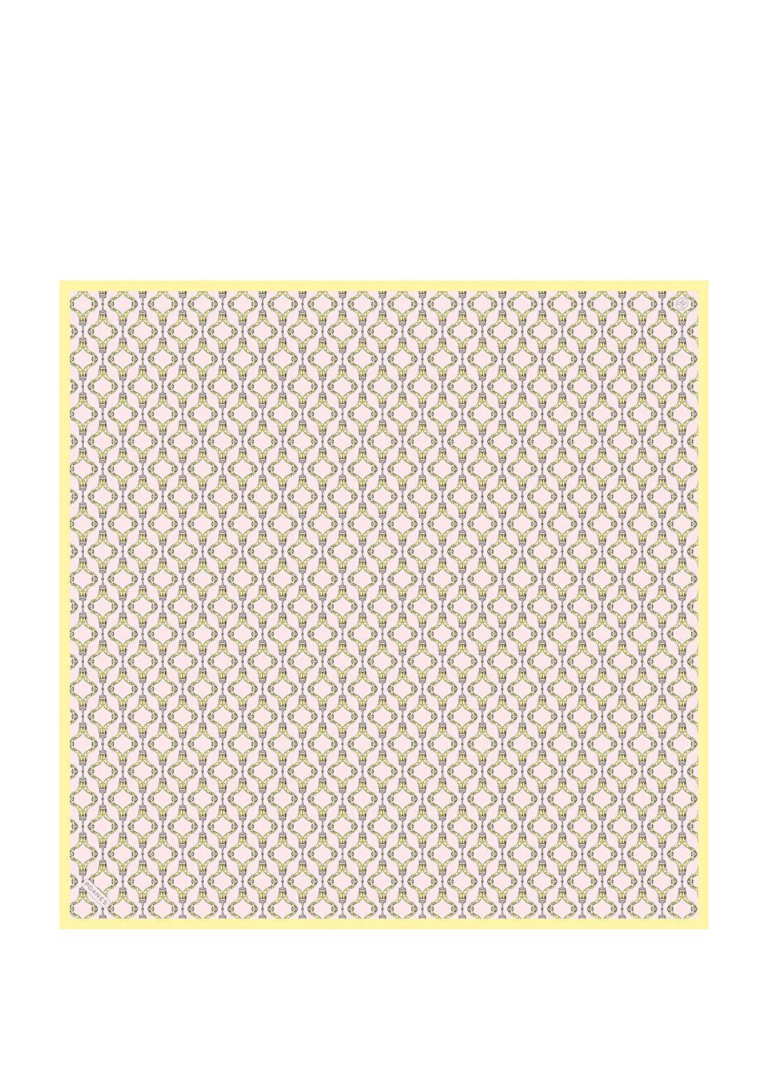 Poanes Kement Zincir Desenli Twill İpek Kadın Eşarp
