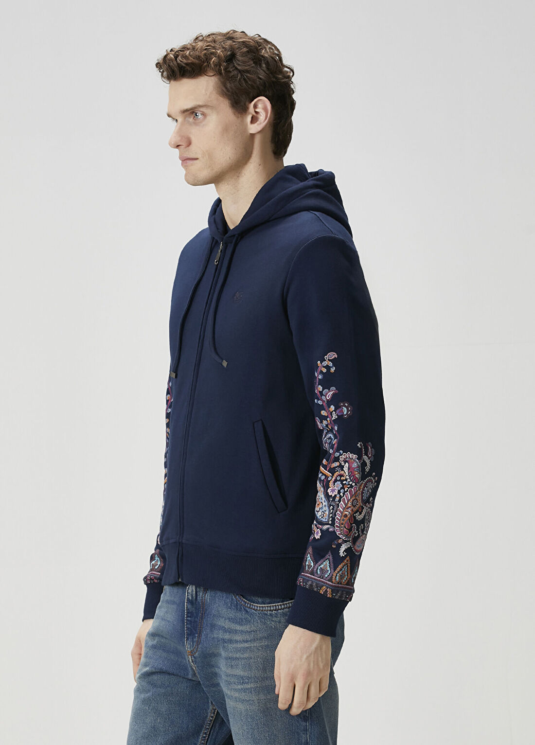 Etro Lacivert Kapüşonlu Sweatshirt görsel 3