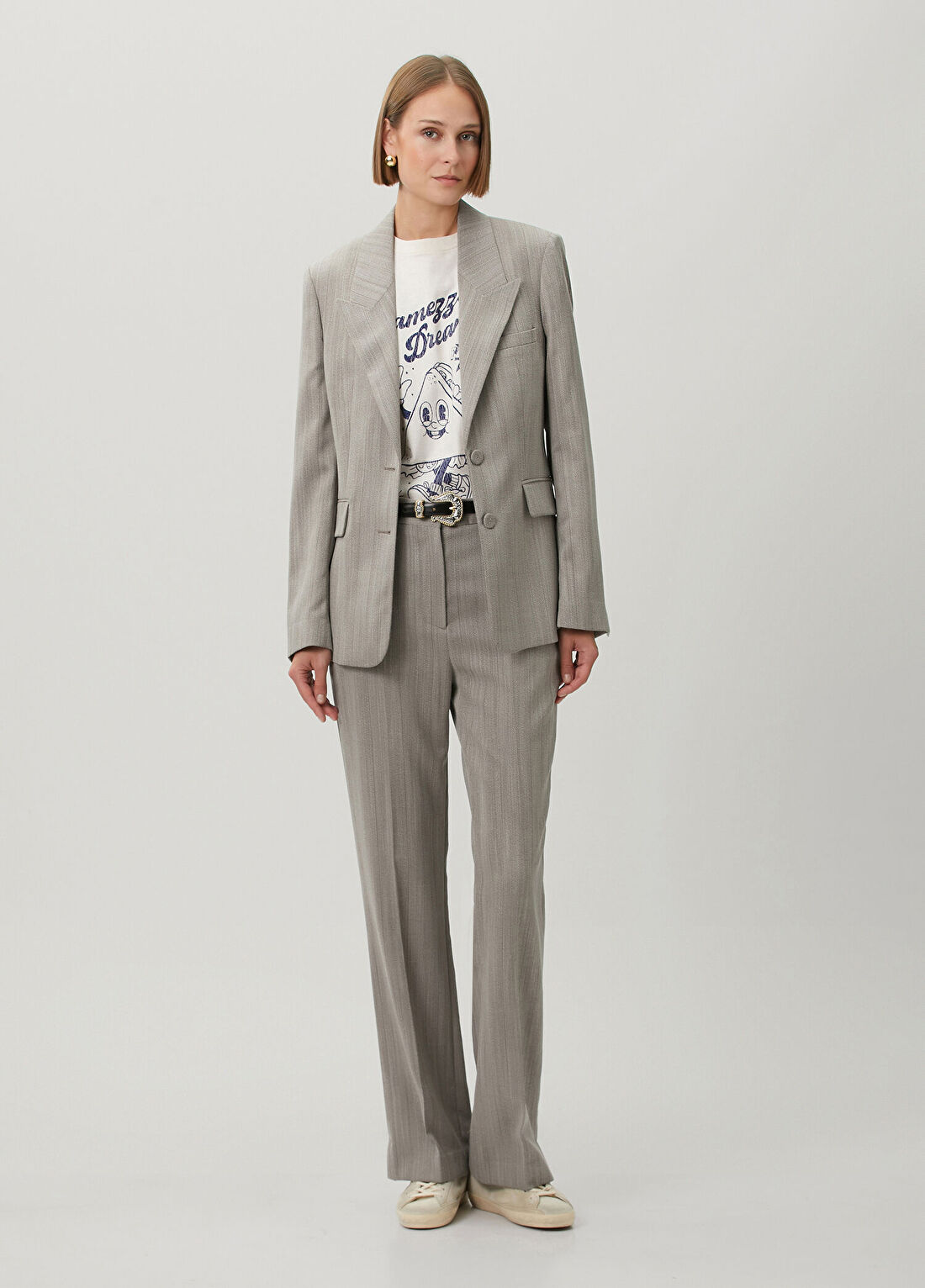 Golden Goose Gri Yün Pantolon