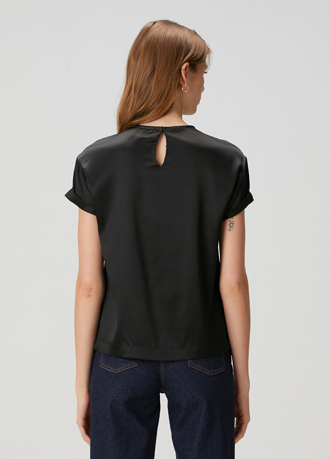 Brunello Cucinelli Siyah İpek Bluz görsel 4