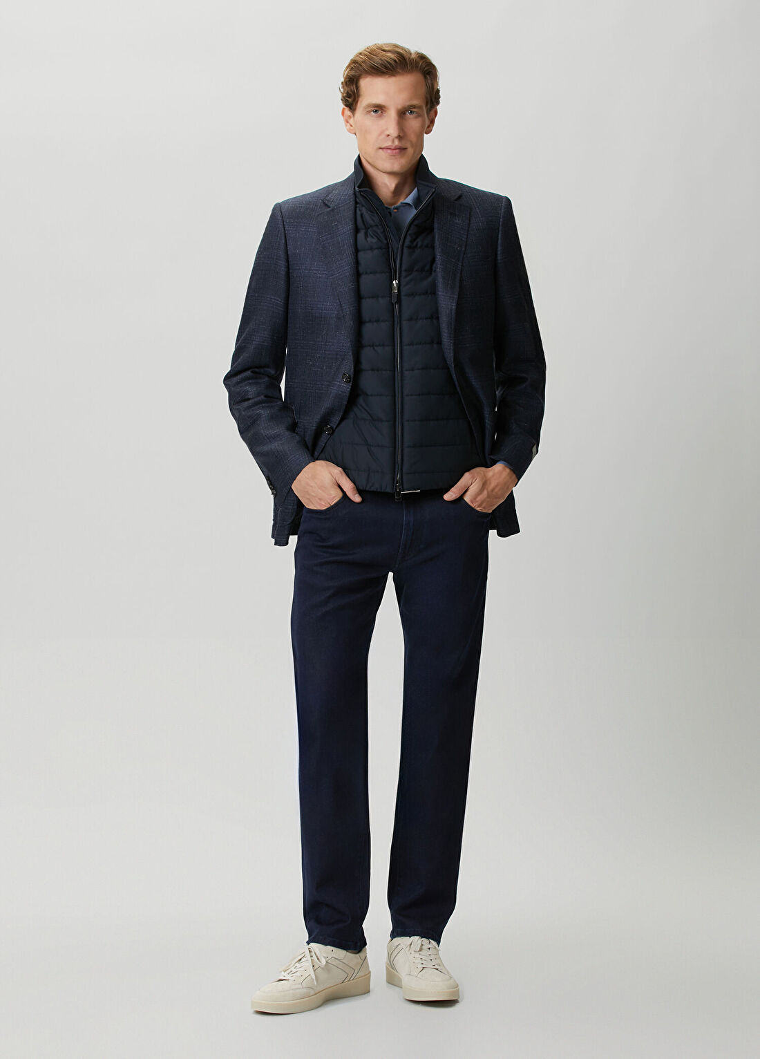 Canali Lacivert Jean Pantolon