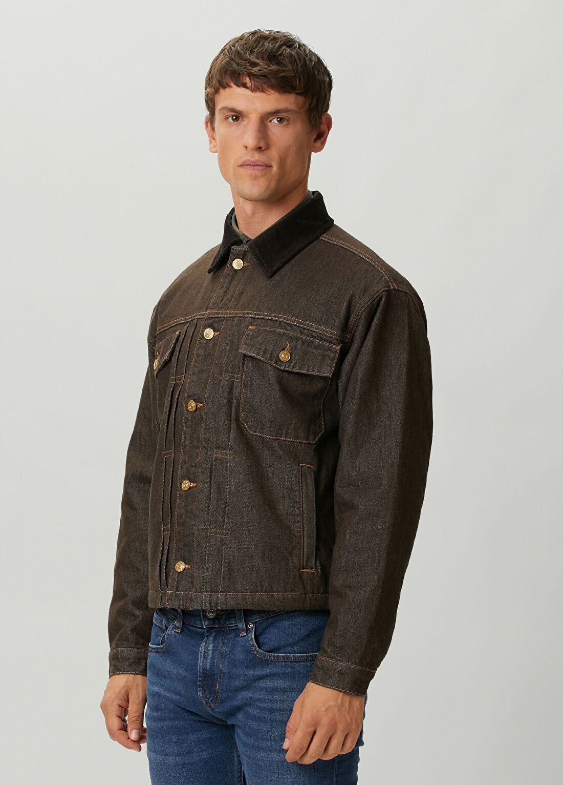7 For All Mankind Kahverengi Denim Ceket görsel 3