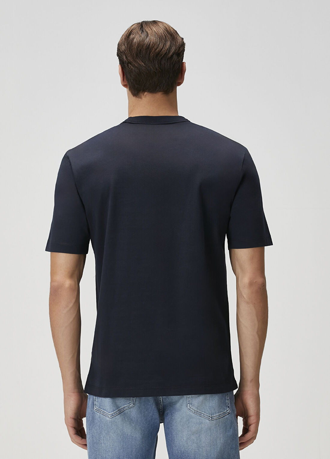 Boss Lacivert Logo Nakışlı T-shirt görsel 4
