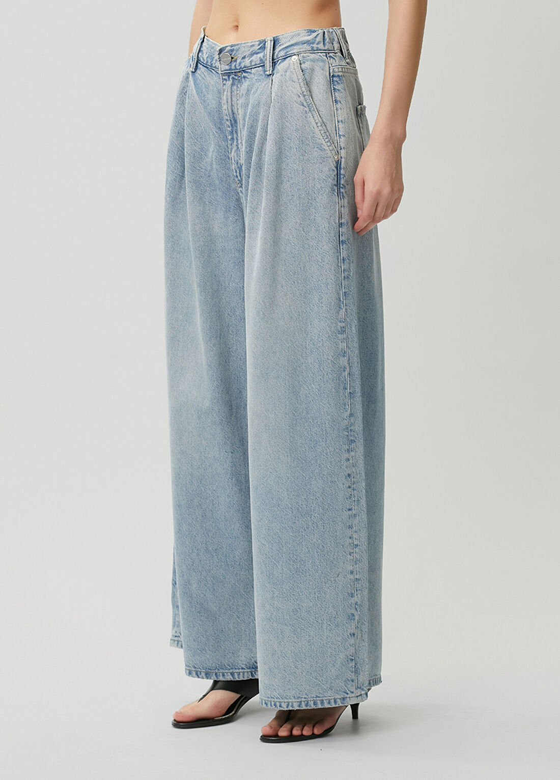 AllSaints Haze Wide Leg Mavi Jean Pantolon görsel 2