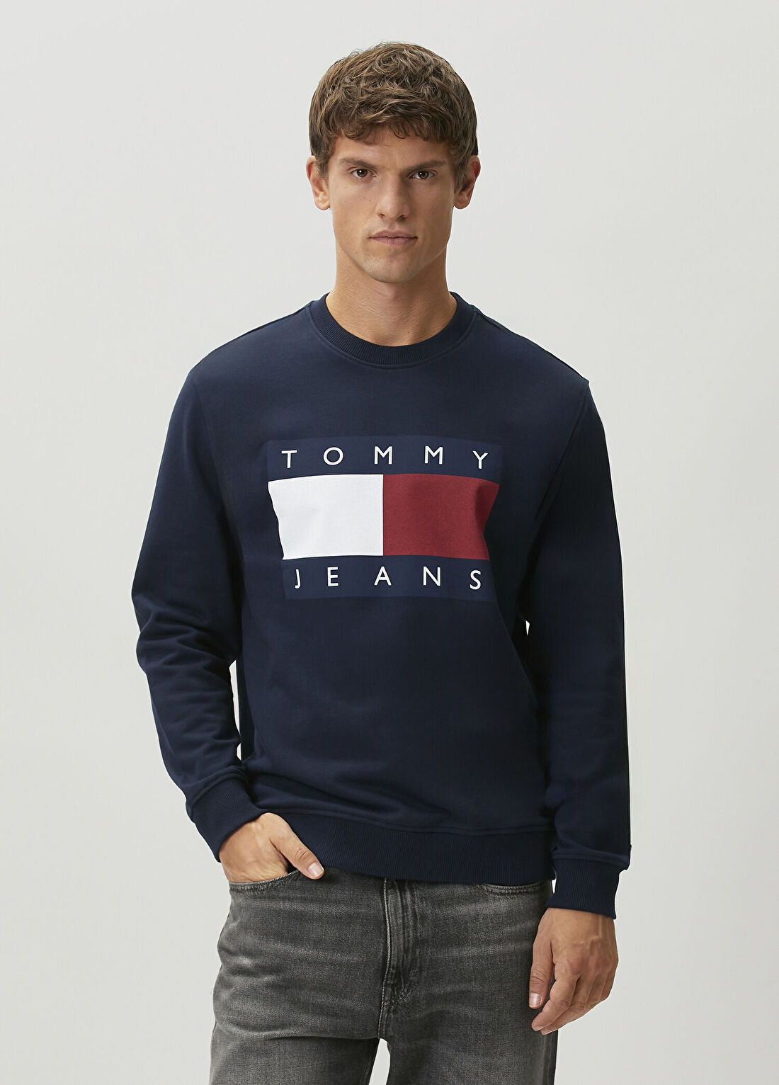 Tommy Jeans Lacivert Logolu Sweatshirt