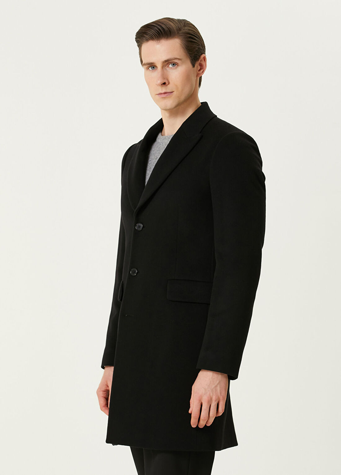 Paul Smith Siyah Yün Palto görsel 3