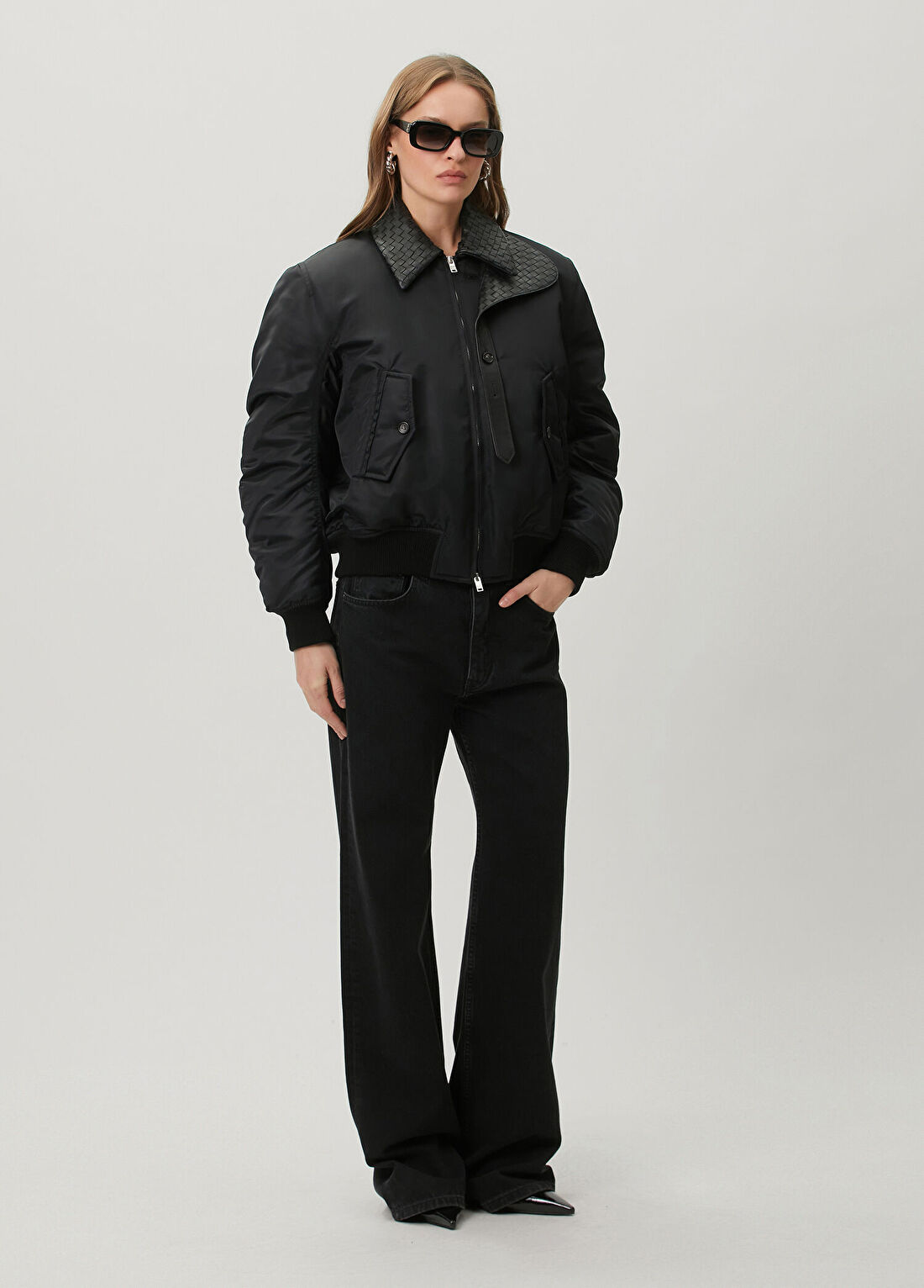 Bottega Veneta Siyah Bomber Ceket görsel 2