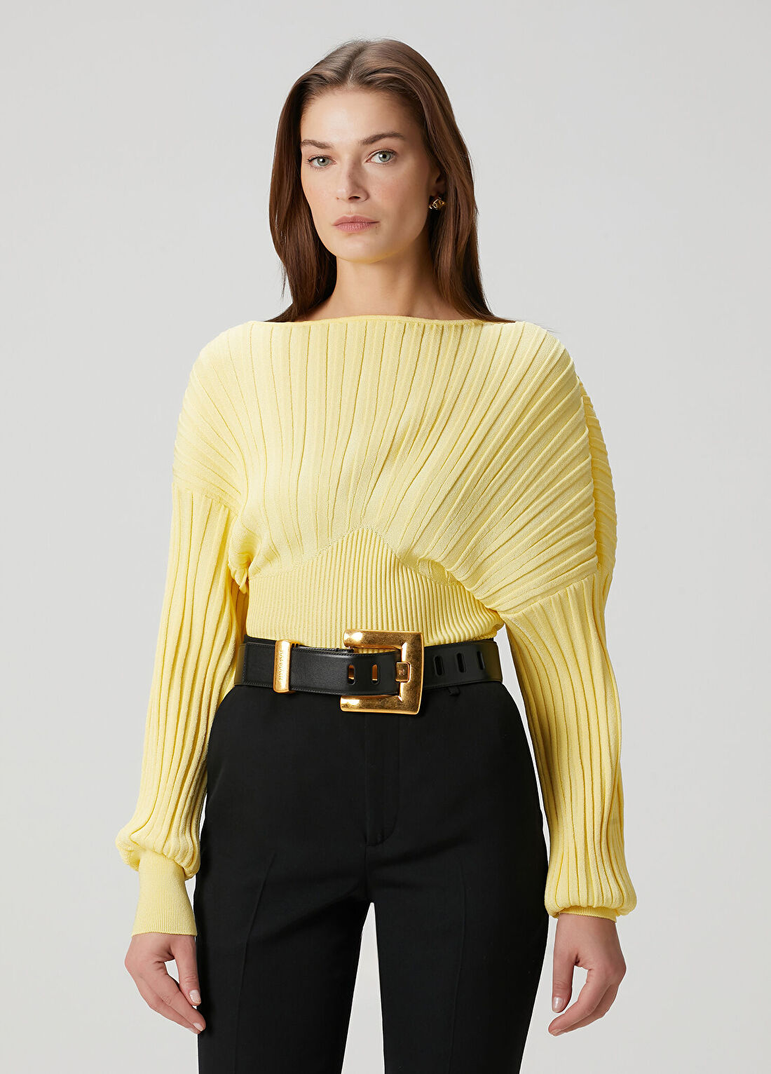 Balmain Sarı Ribli Kazak görsel 3