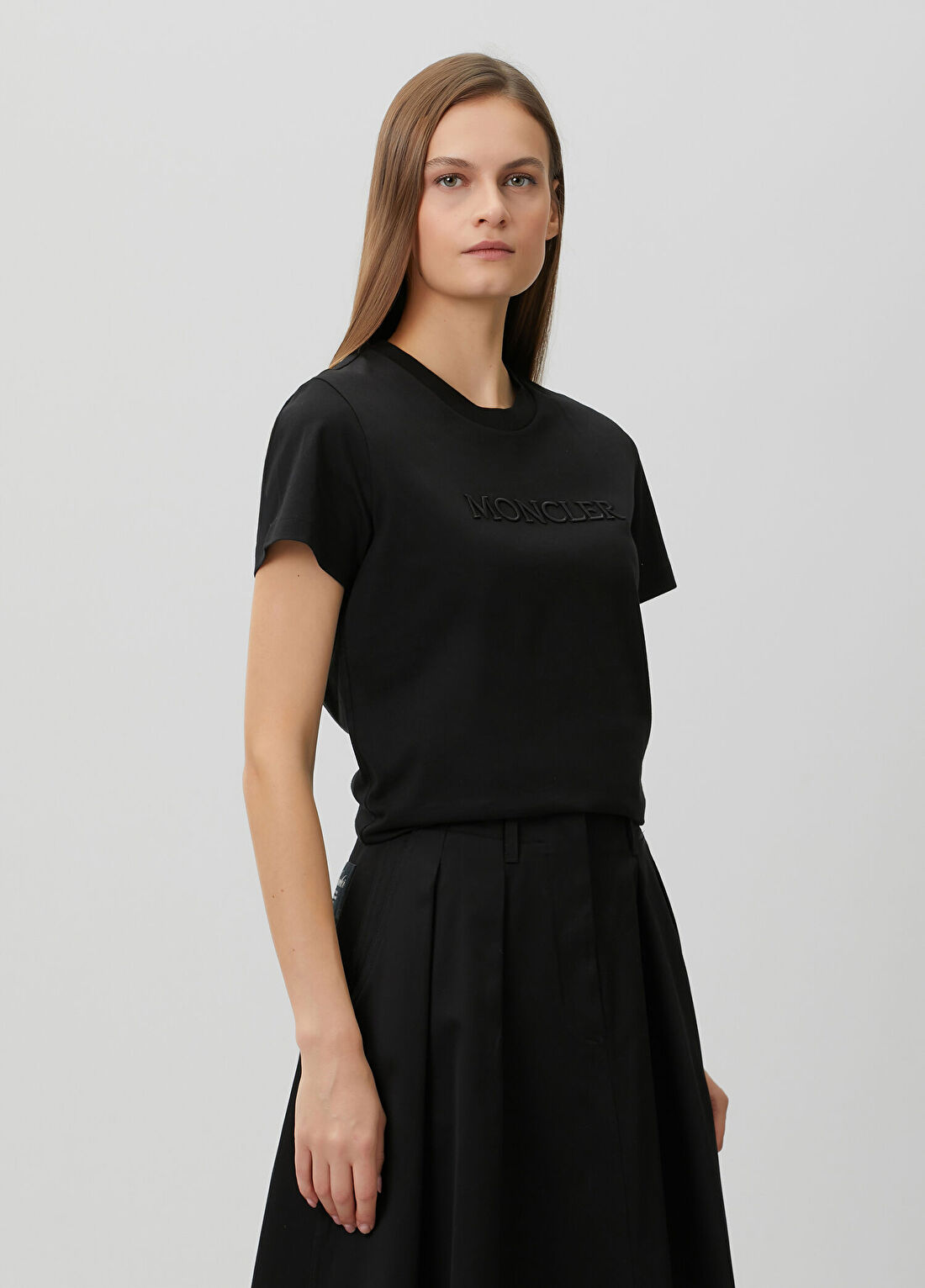 Moncler Siyah Logolu T-shirt görsel 3