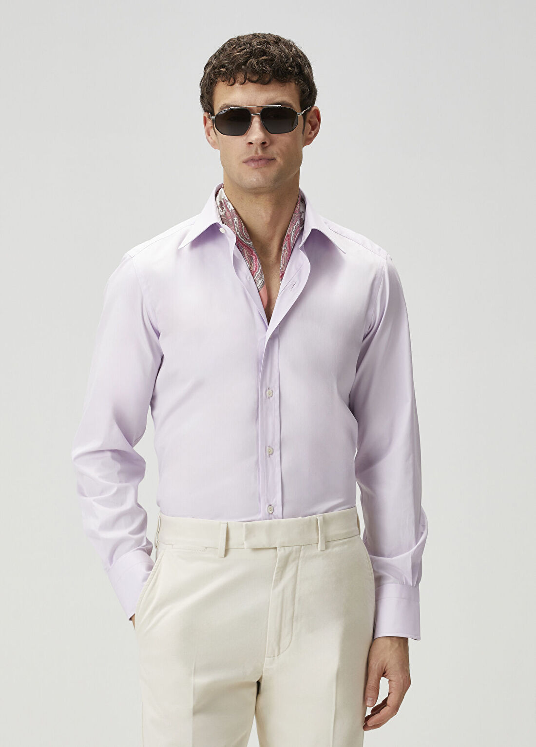 Tom Ford Slim Fit Açık Pembe Poplin Gömlek