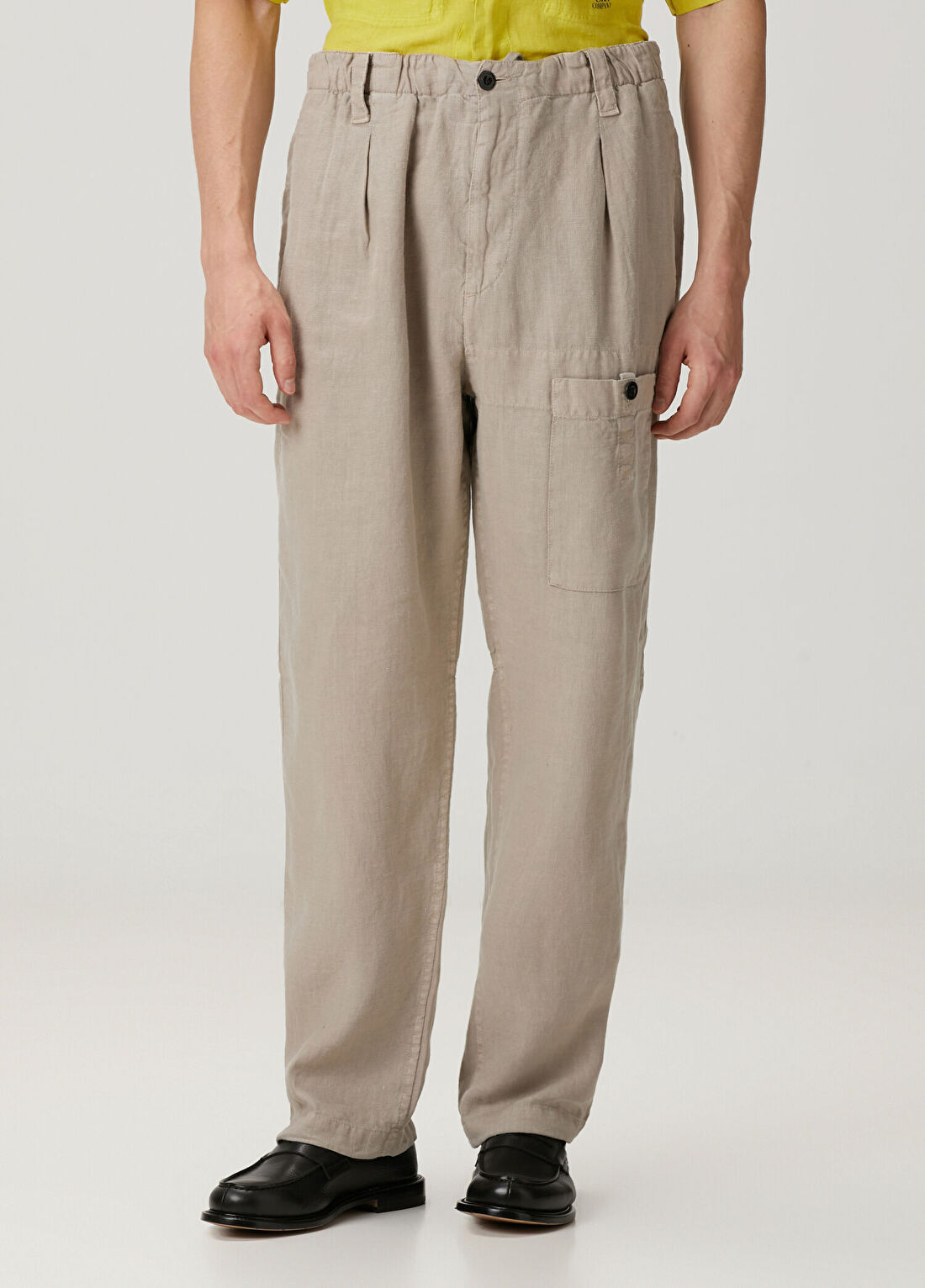 C.P. Company Bej Pilili Keten Pantolon görsel 2