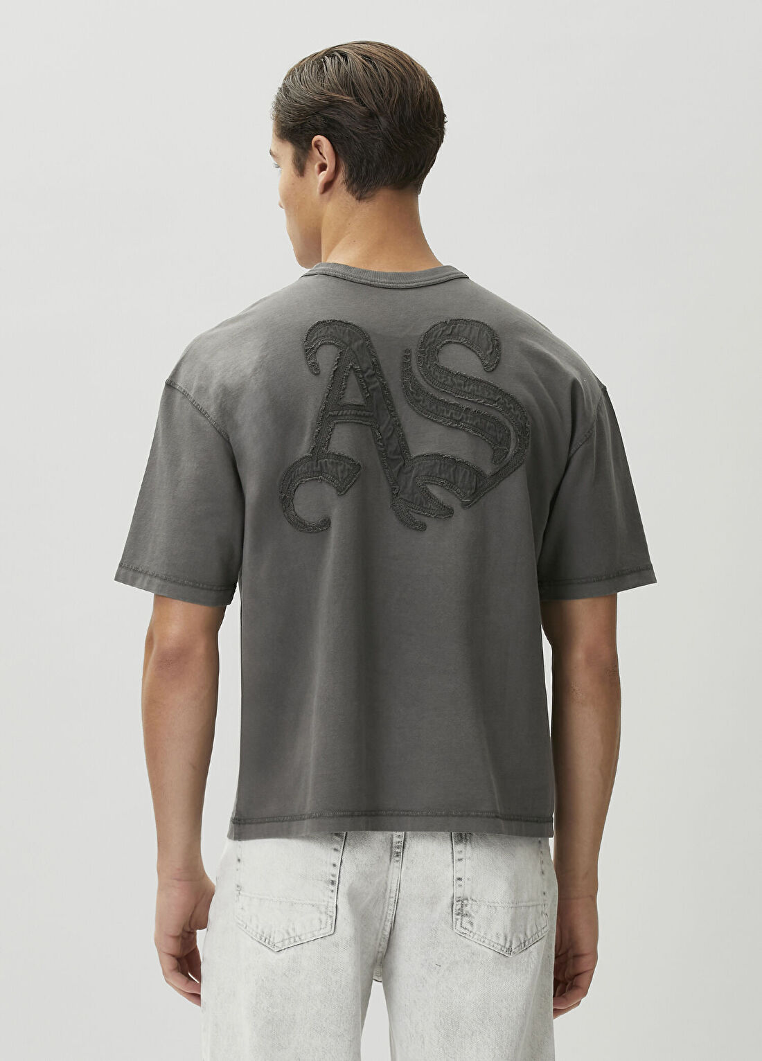 AllSaints Snarl Antrasit T-shirt görsel 4