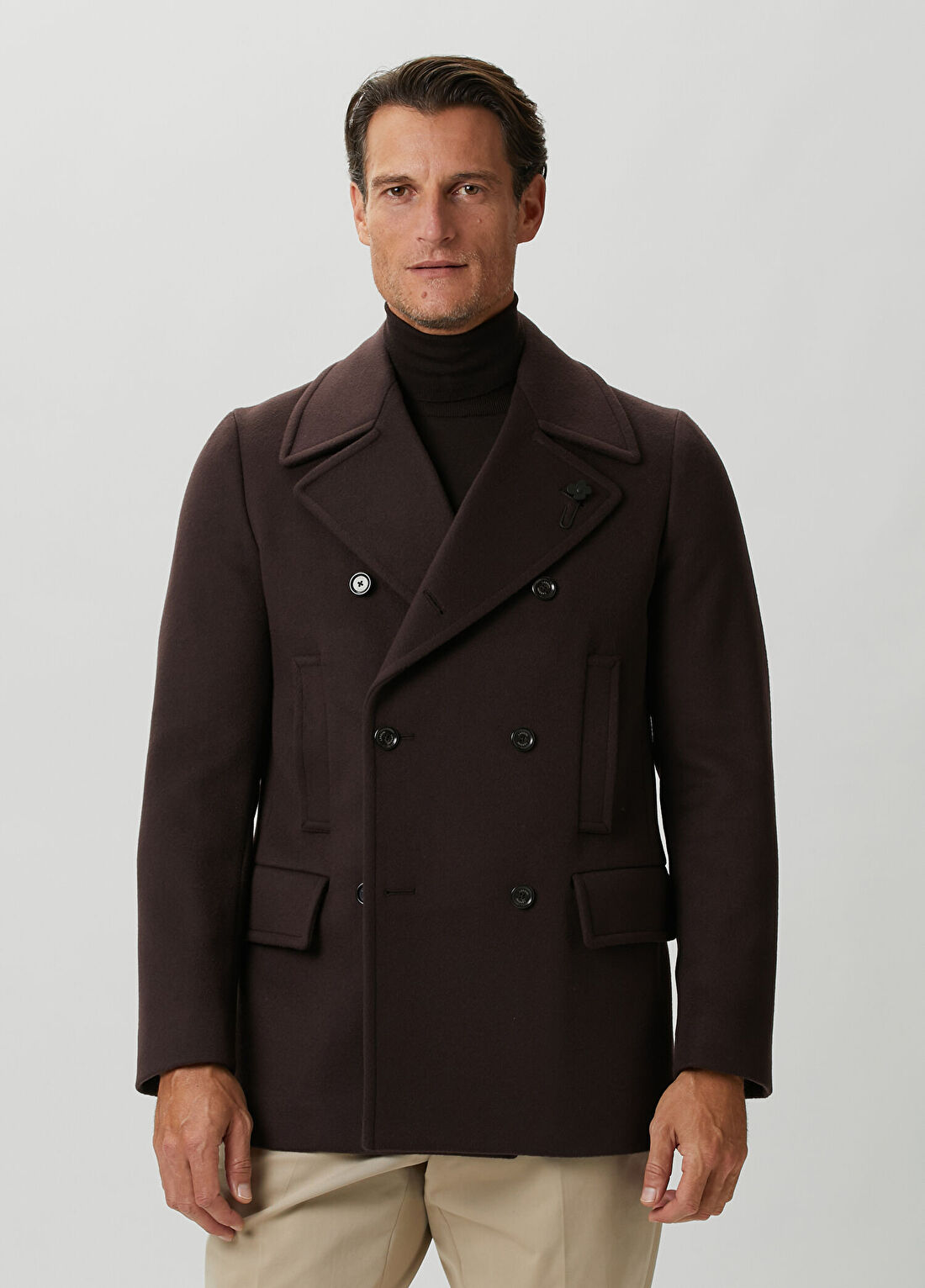 Lardini Bordo Yün Kaban