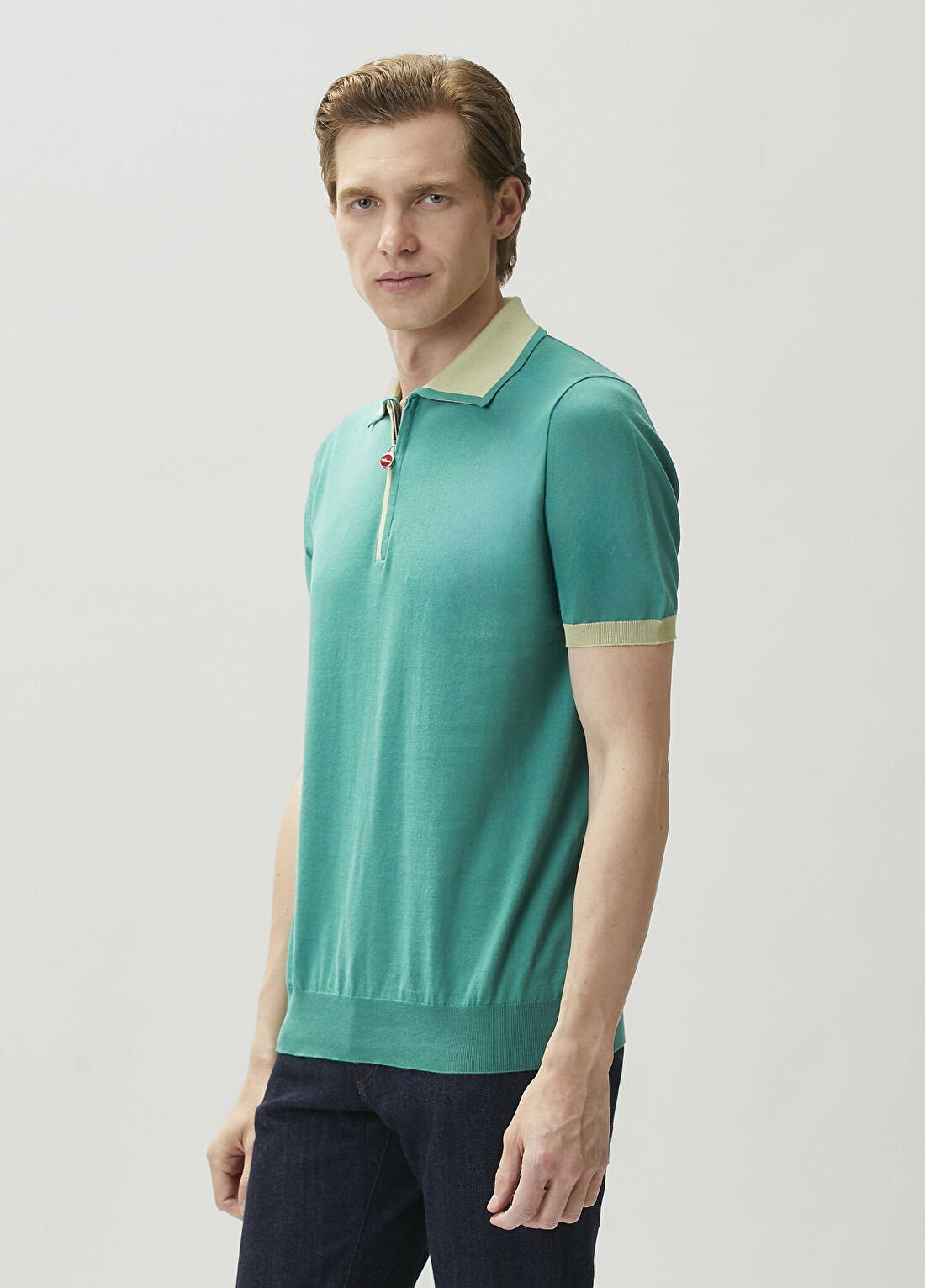 Kiton Yeşil Polo Yaka T-shirt görsel 3