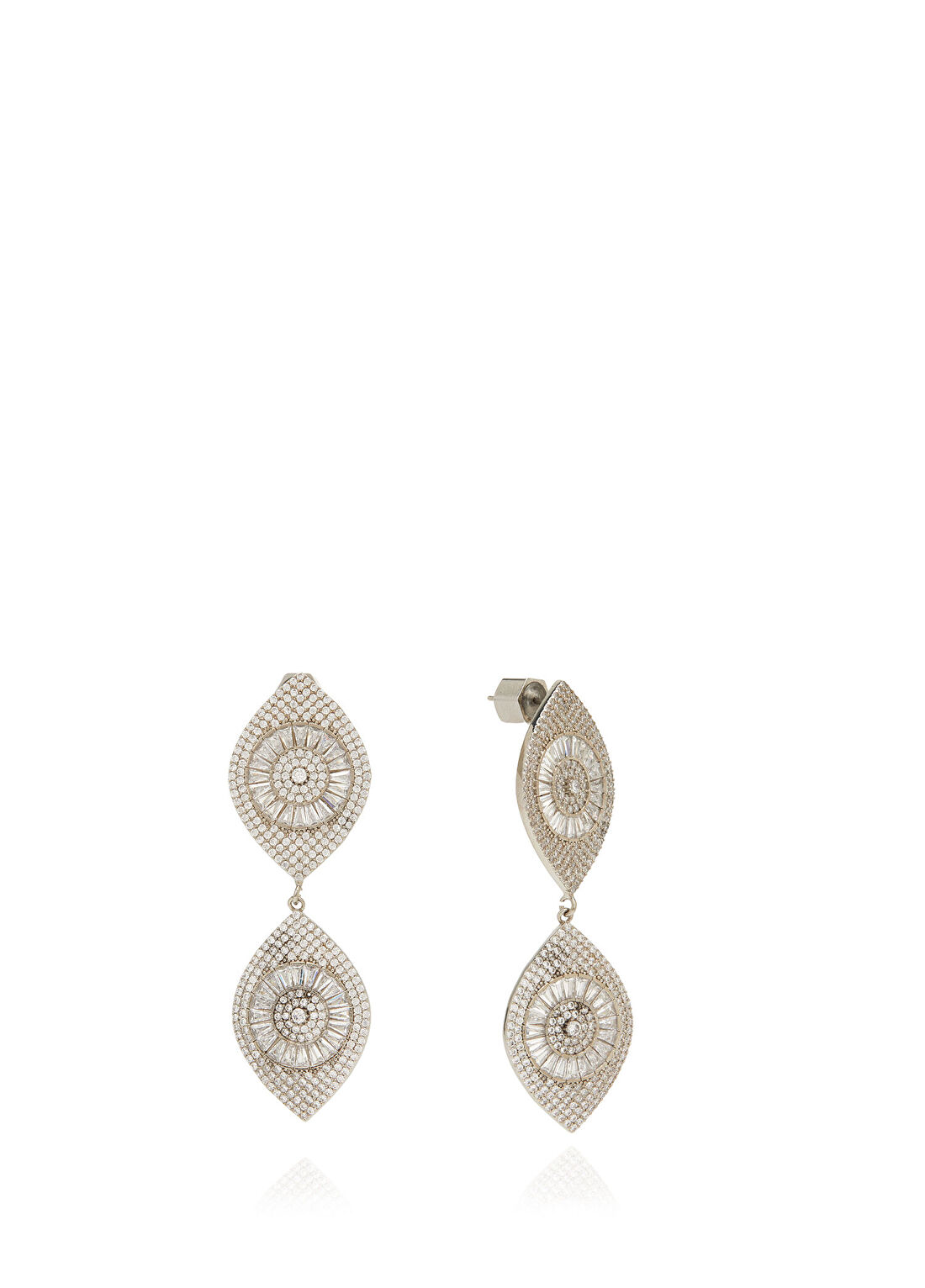 Beymen Collection Silver Gözlü Formlu Taşlı Kadın Küpe