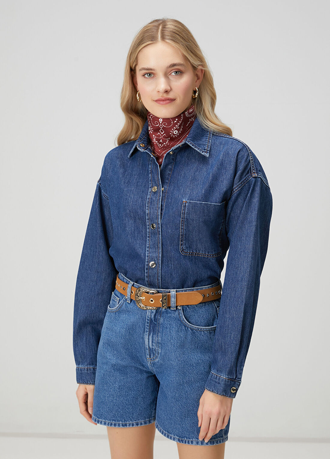 Beymen Club Mavi Denim Dış Gömlek
