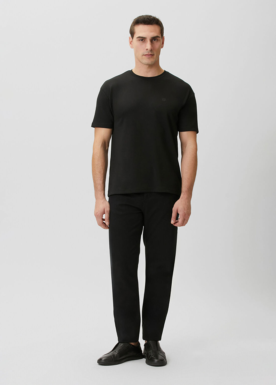 Network Comfort Siyah Basic Bisiklet Yaka Modal T-shirt görsel 2
